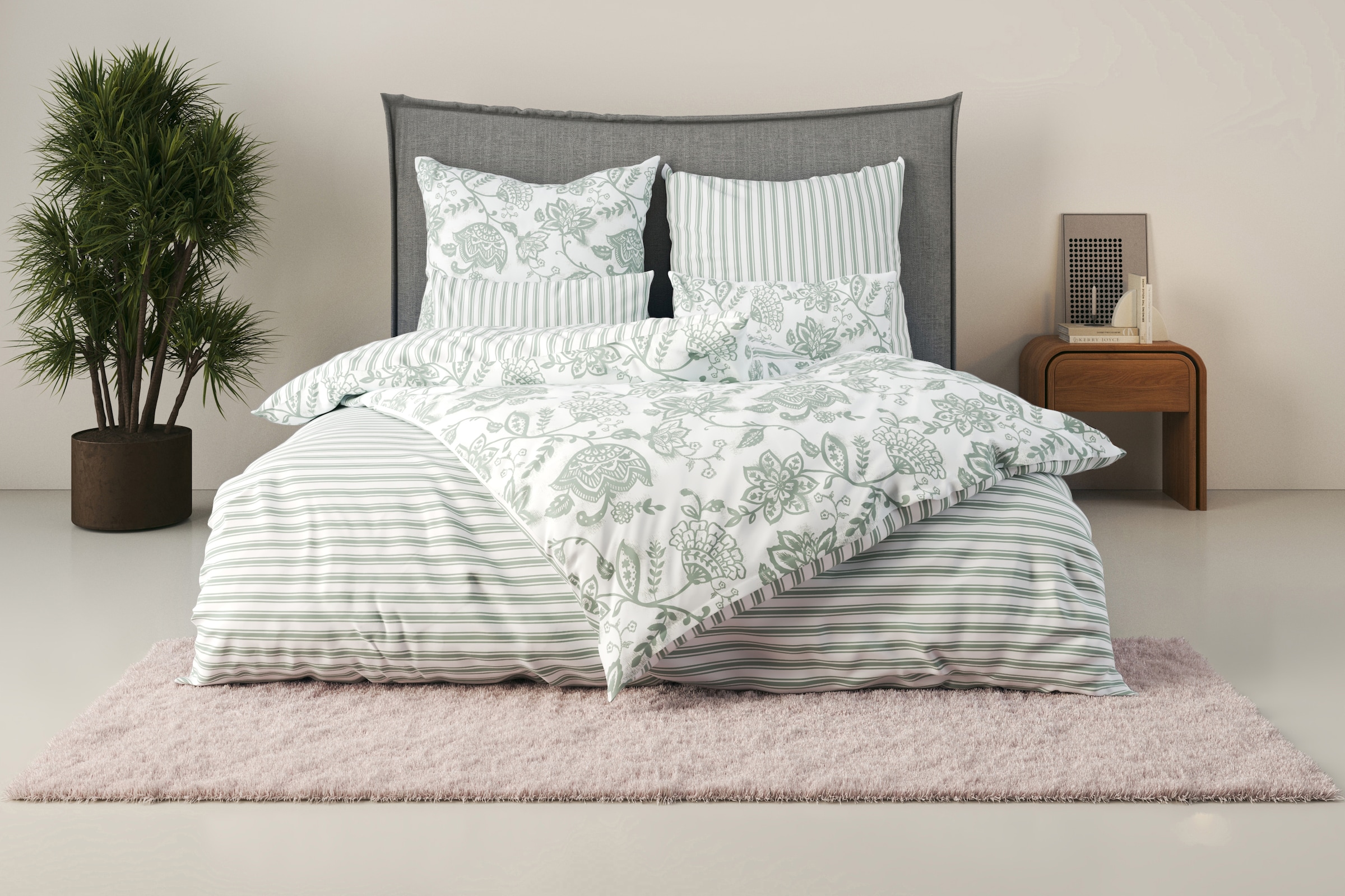 OTTO home Bettwäsche "Nordby" 2 Bettwäsche aus Baumwolle, skandinavisches Design, ab Größe 135x200 cm