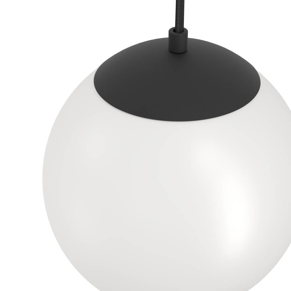 EGLO Hängeleuchte »RONDO 3«, 1 flammig, Leuchtmittel E27 | ohne Leuchtmittel, Pendellampe, Esszimmerlampe aus schwarzem Metall und weißem Glas, E27