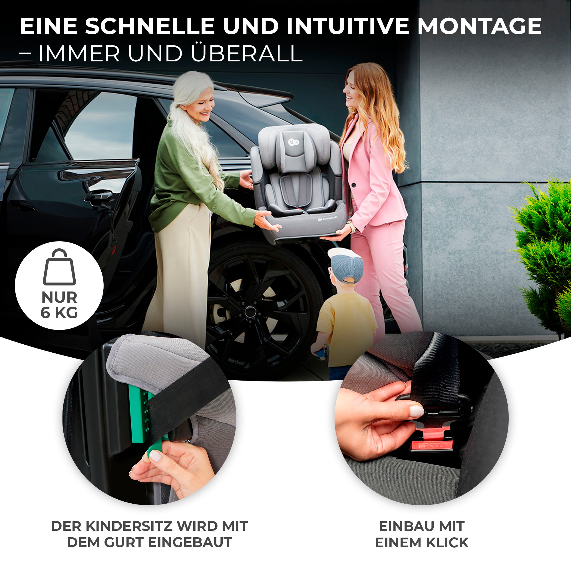 Kinderkraft Autokindersitz »COMFORT UP i-Size«, Klasse I / II / III (9-36 kg), mit herausnehmbarem modularen Einsatz
