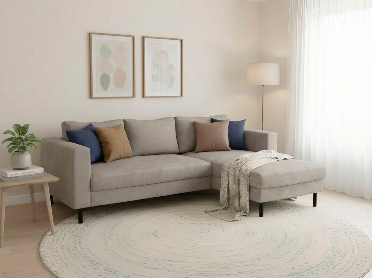 TRENDMANUFAKTUR Ecksofa »Amazing II, wahlw. mit Schlaffunktion & Bettkasten, Fuß schwarz« Recamiere beidseitig montierbar, L-Form,in Cord o. Struktur, B: 232 cm