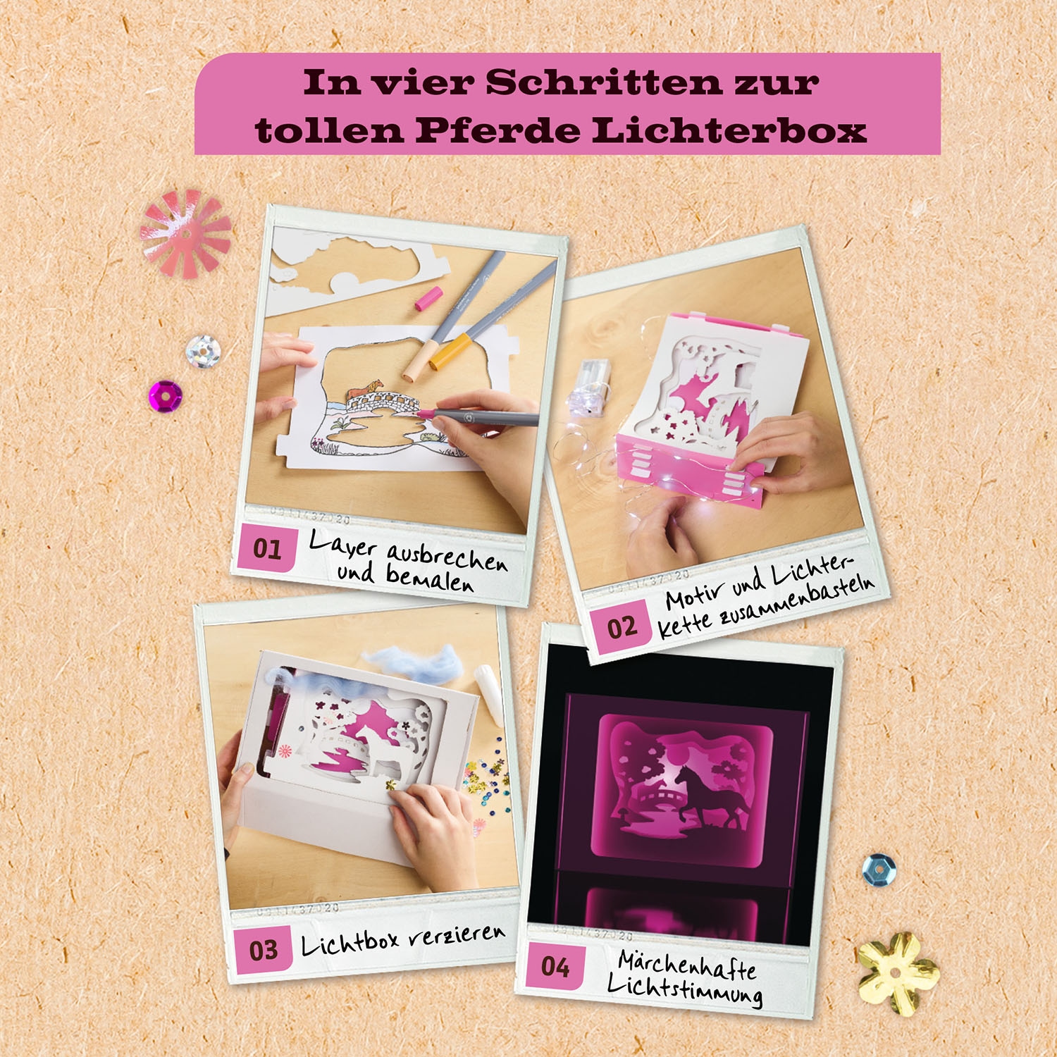 Kosmos Kreativset »AllesKönnerKiste - Horse Dream Lichtbox« Made in Germany