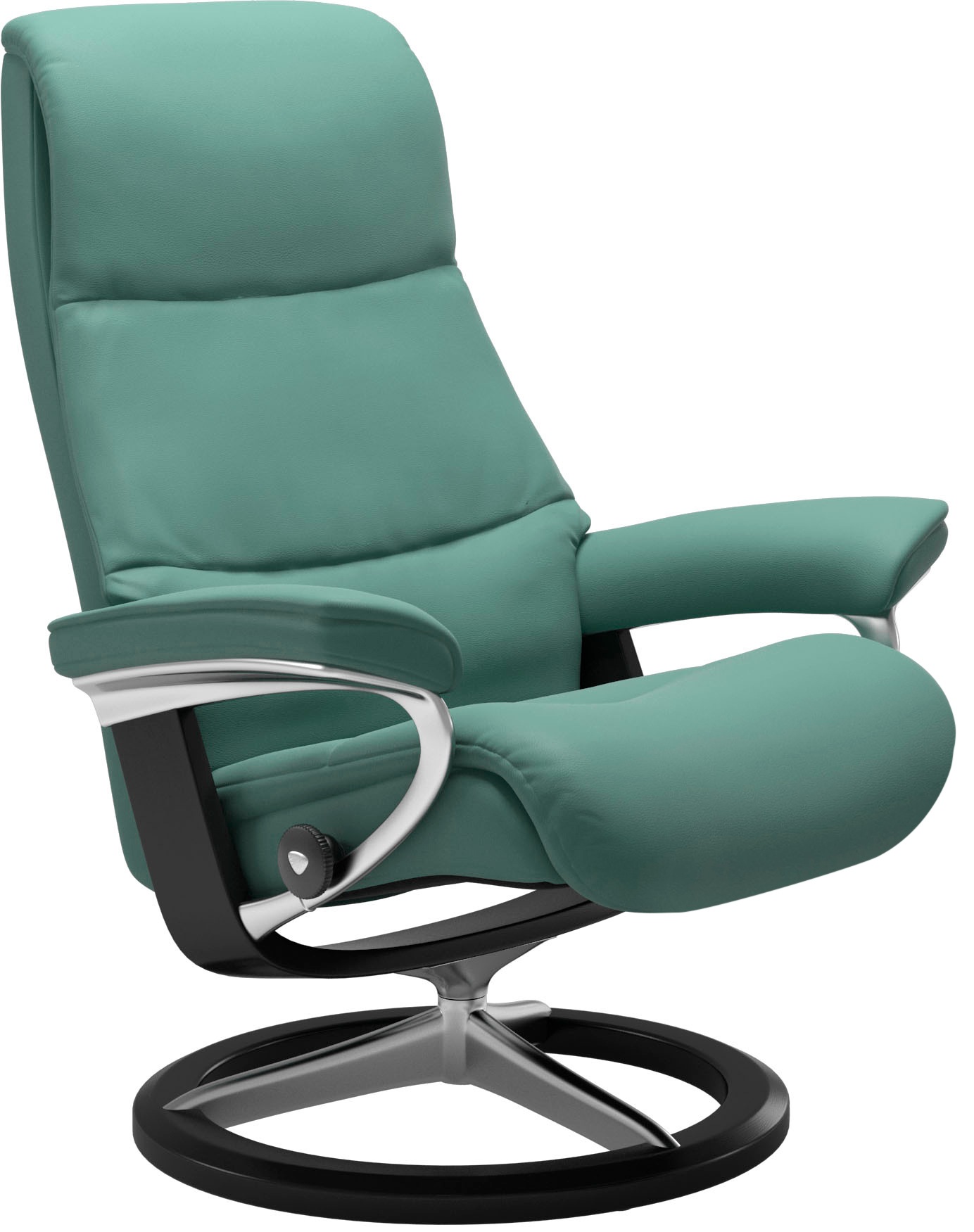 Stressless® Relaxsessel »View«, (Set, Relaxsessel mit Hocker), mit Signature Base, Größe S,Gestell Schwarz
