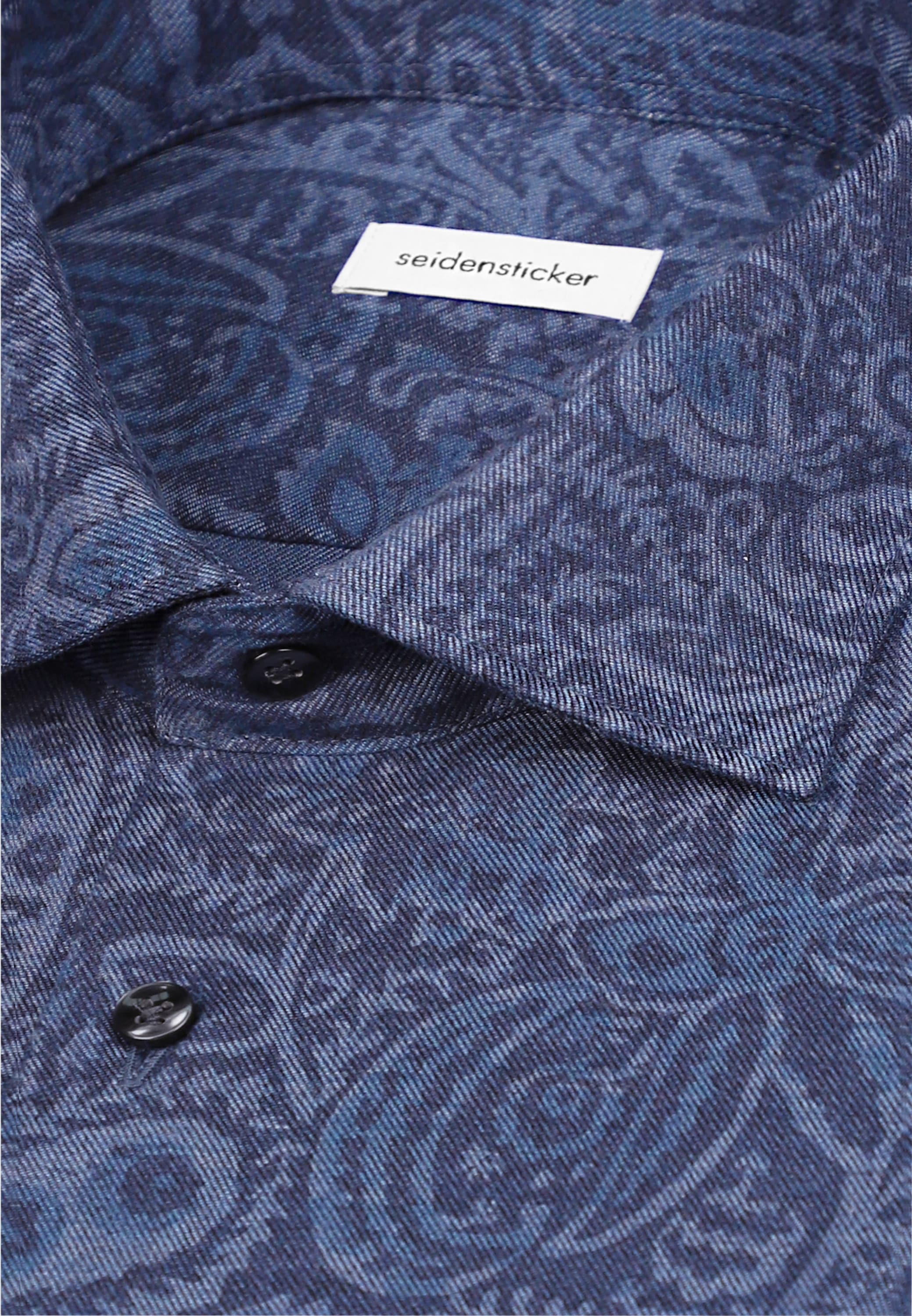 seidensticker Flanellhemd »Schwarze Rose« Regular 1/1 Kentkragen Druck