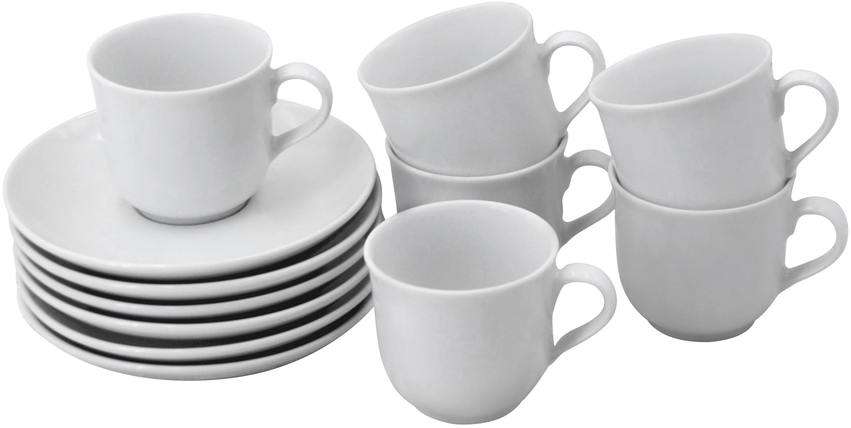 Retsch Arzberg Espressotasse »Bianca« 6 Tassen, 6 Untertassen