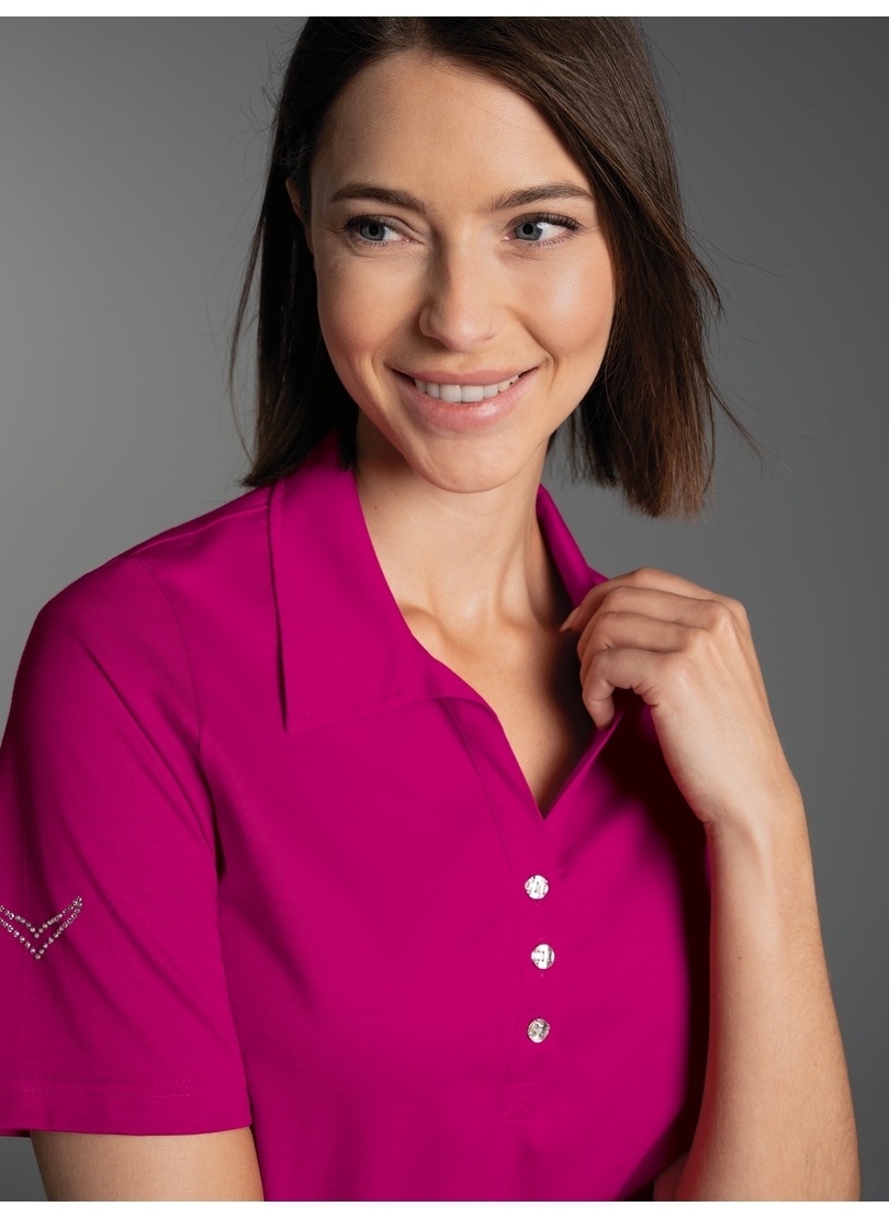 Trigema Poloshirt »TRIGEMA Poloshirt aus Baumwolle mit Kristallsteinen« 1 Stk.