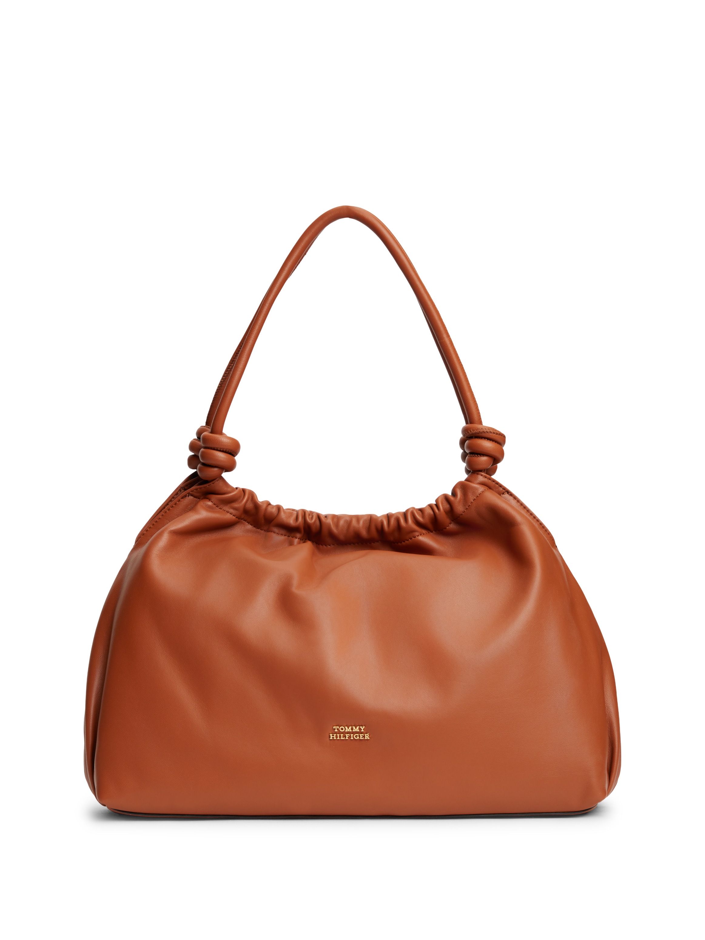 Tommy Hilfiger Hobo »TH SOFT LEATHER HOBO« Damen Handtasche, Schultertasche, Umhängetasche mit goldfarbenem Logo