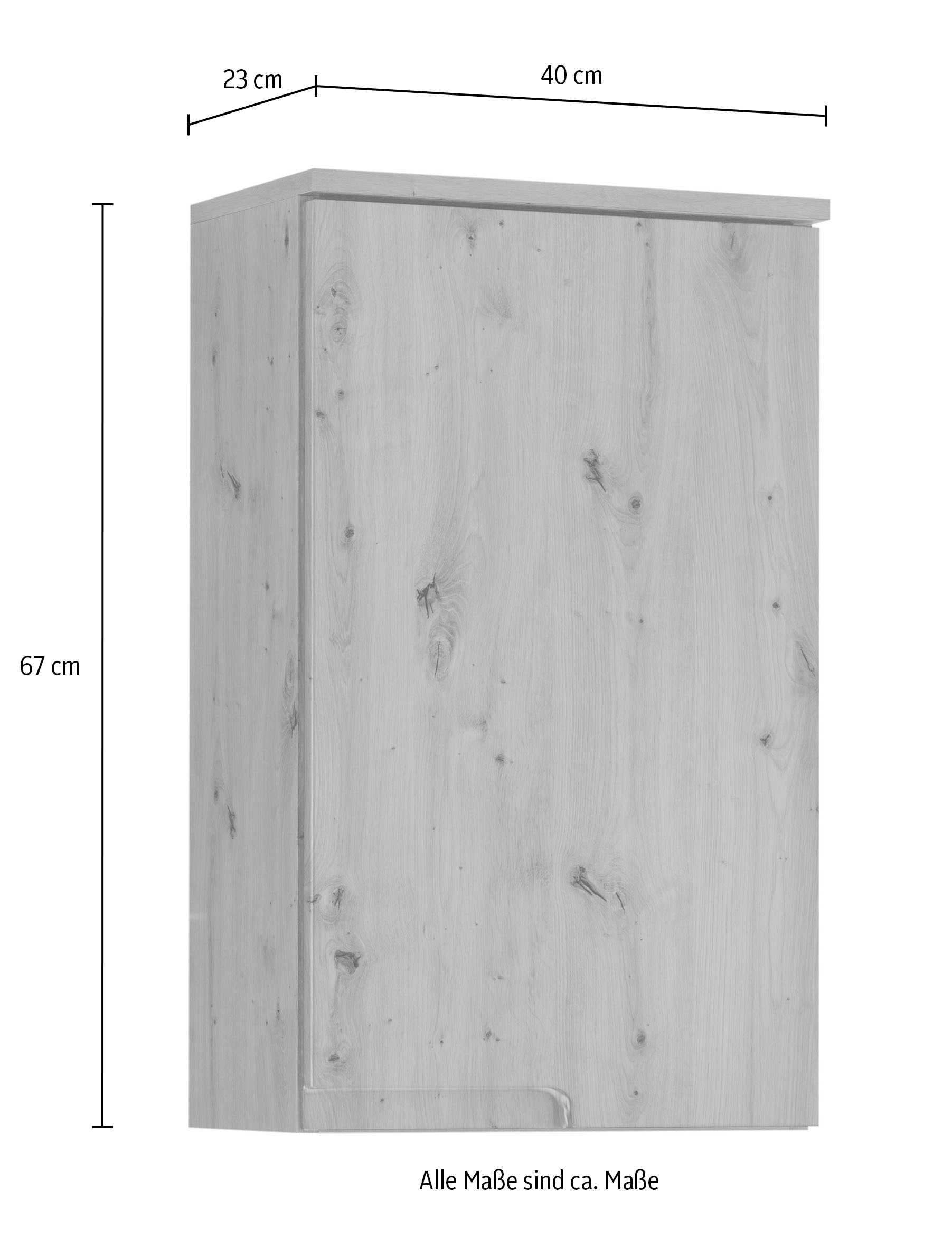 BASIC by Balculina Hängeschrank »Spice, Badezimmerschrank BxTxH 40x67x23 cm« 1 Stk. tlg. Breite 40 cm, Griffmulden