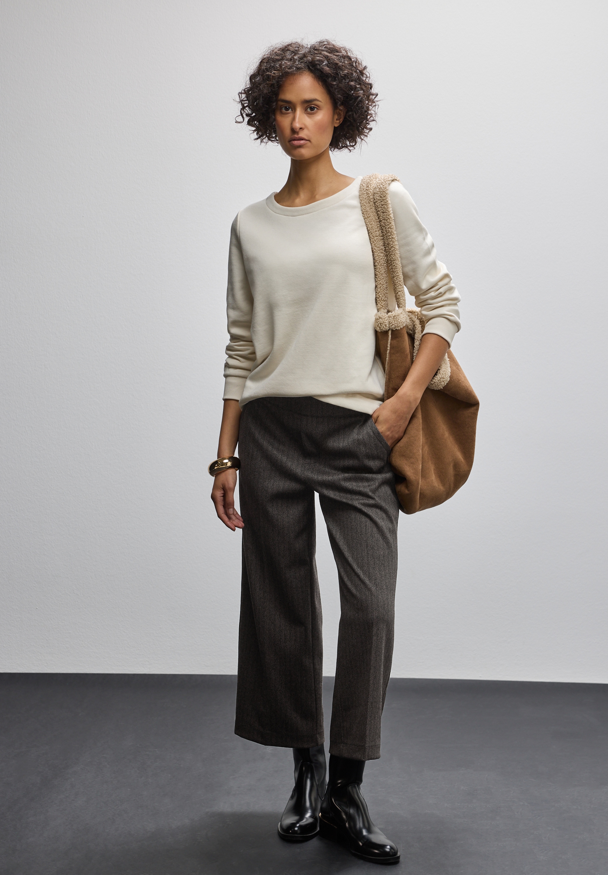 STREET ONE Culotte  mit Fishbone Muster, mit seitlichen Taschen