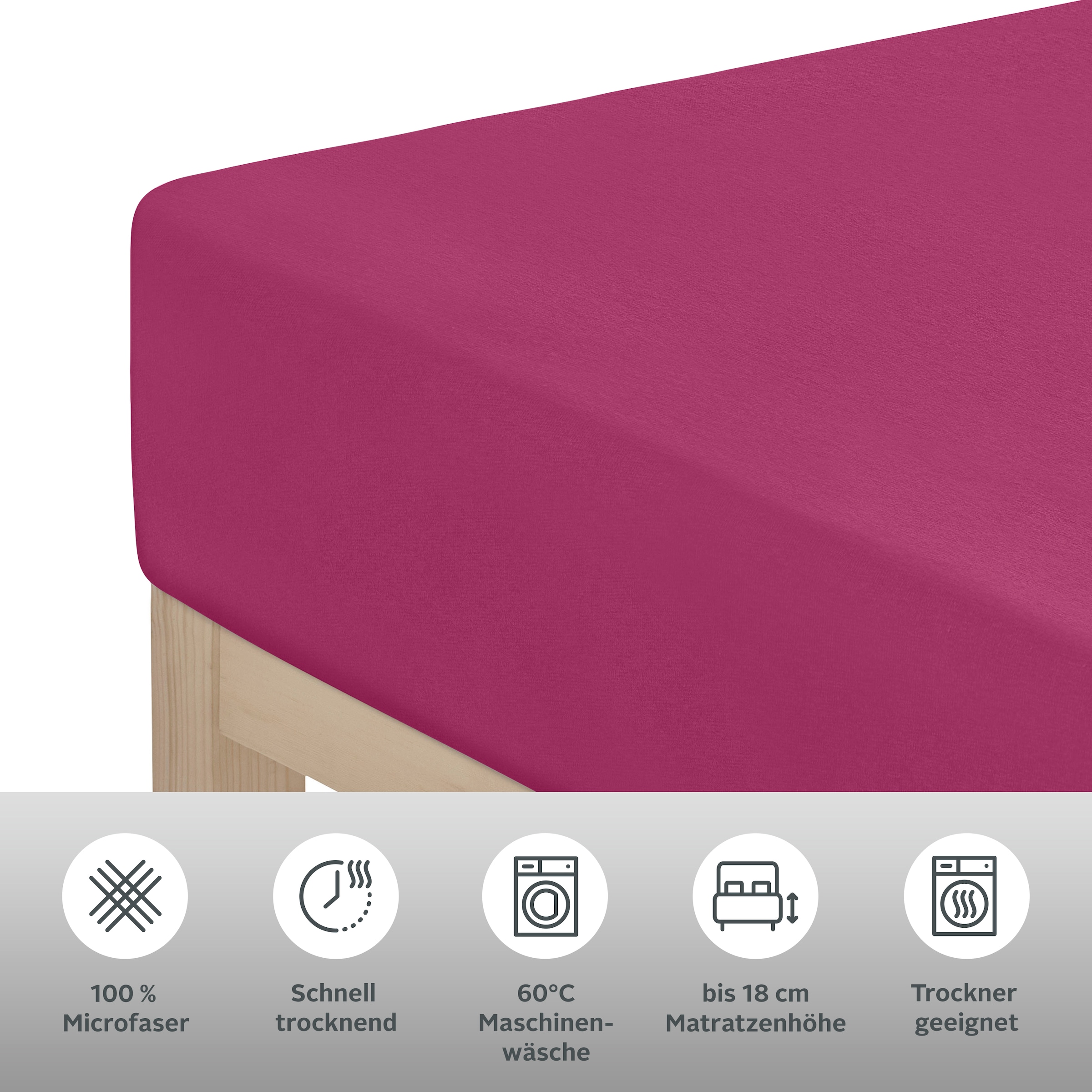 OTTO home Spannbettlaken »PAPRIKA« Bettlaken, Laken, in zwei Qualitäten: Fleece & Jersey, pflegeleicht