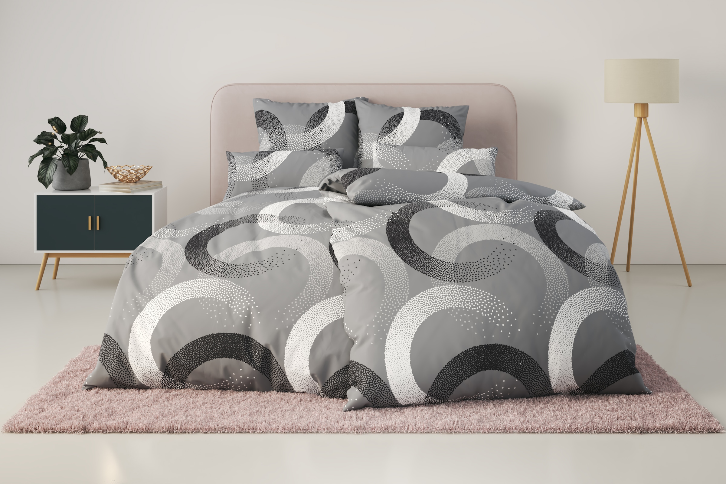 OTTO home Bettwäsche »Balisa«, ab Größe 135x200 cm, aus 100% Baumwolle, Bettwäsche mit Kreisen