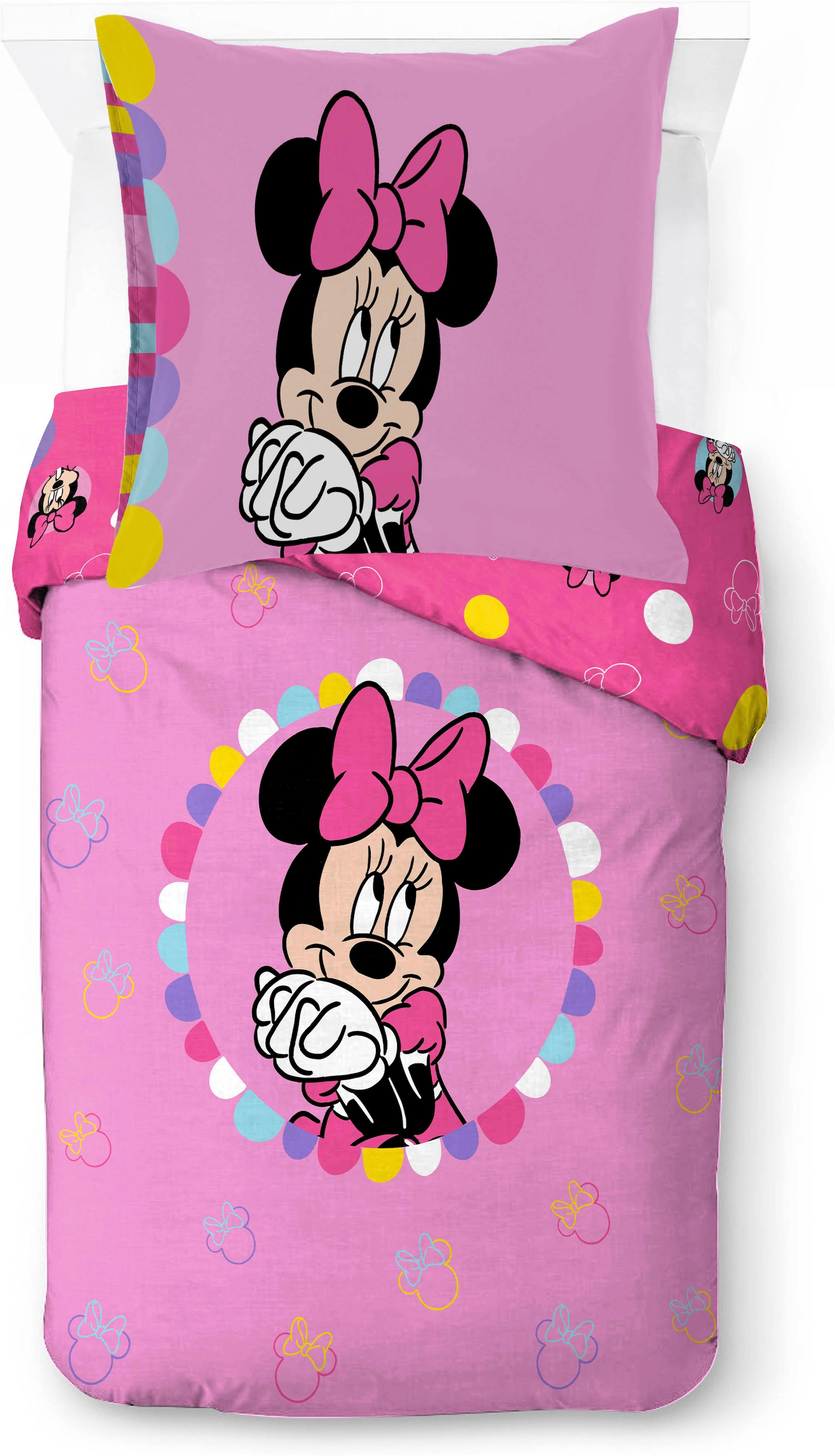 Disney Kinderbettwäsche »Minnie Mouse Happy« 2 100% Baumwolle