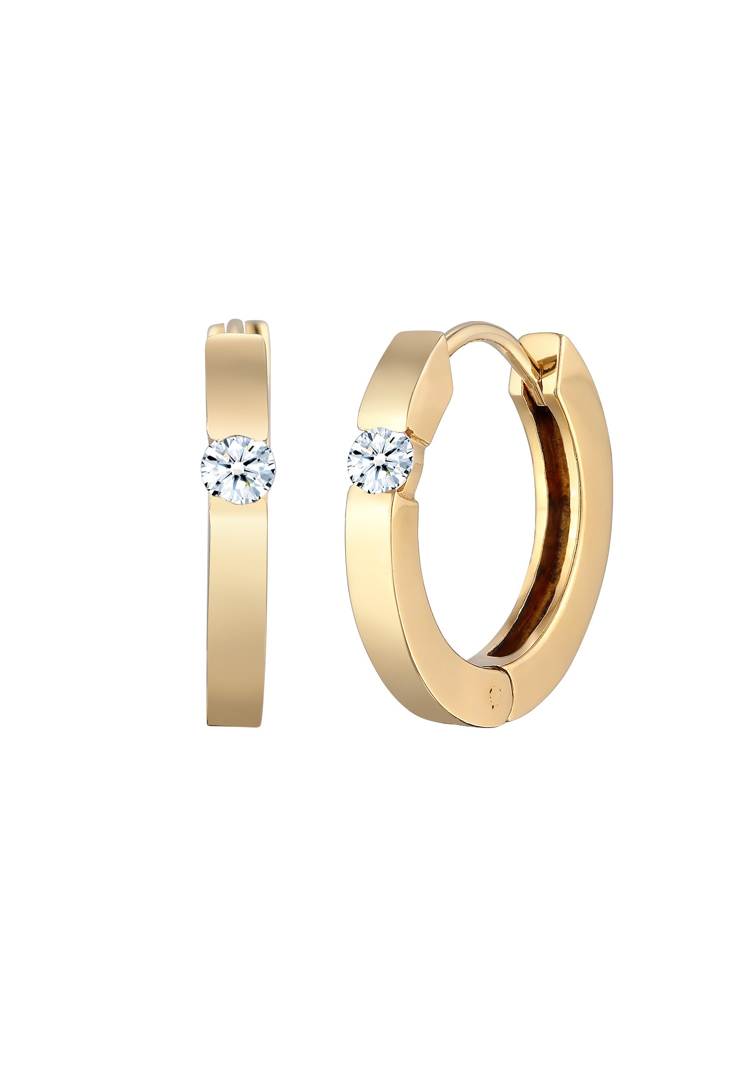 Elli DIAMONDS Paar Creolen »Ohrringe Creolen Diamant (0.22 ct.) Eleganz 925 Silber«
