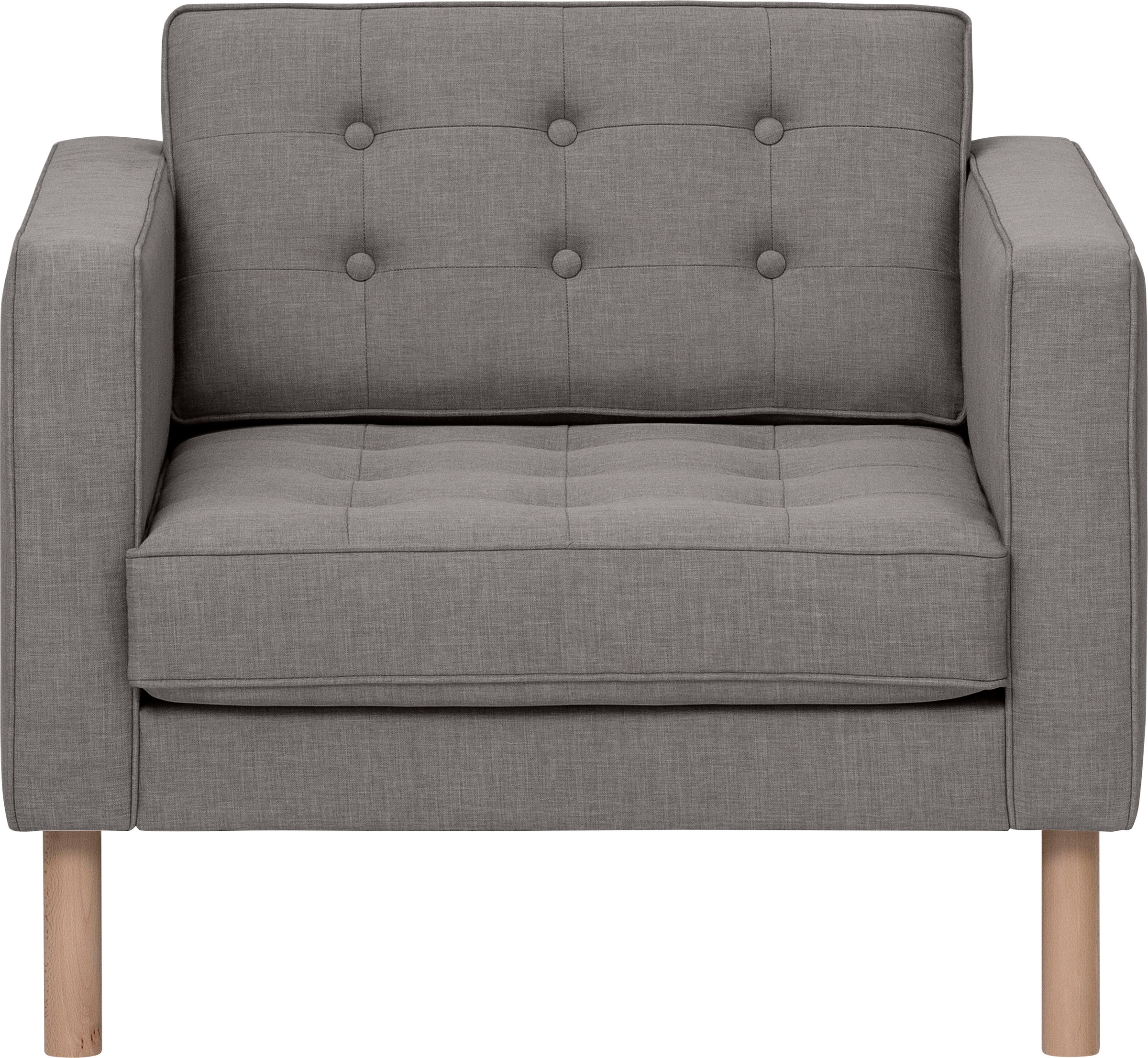 GEPADE Loungesessel »Clubsessel und Designsessel mit aufwendiger Rücken- und Sitzoptik,«, mit buchefarbenen Holzfüße