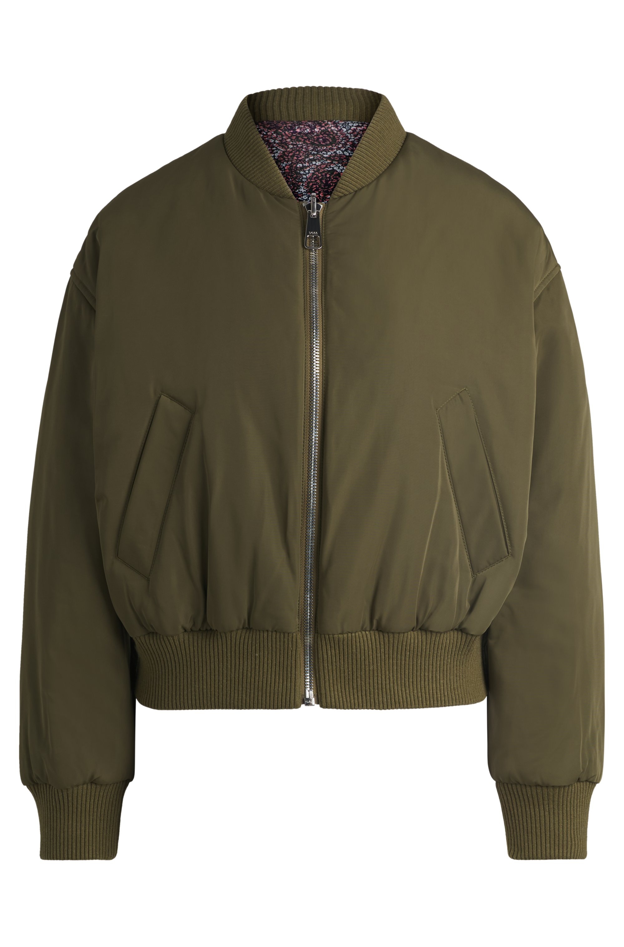BOSS ORANGE Wendejacke »Pikomba Premium Damenmode«, mit BOSS Logo-Badge, Blouson Bomberjacke 2 in 1 Jacke