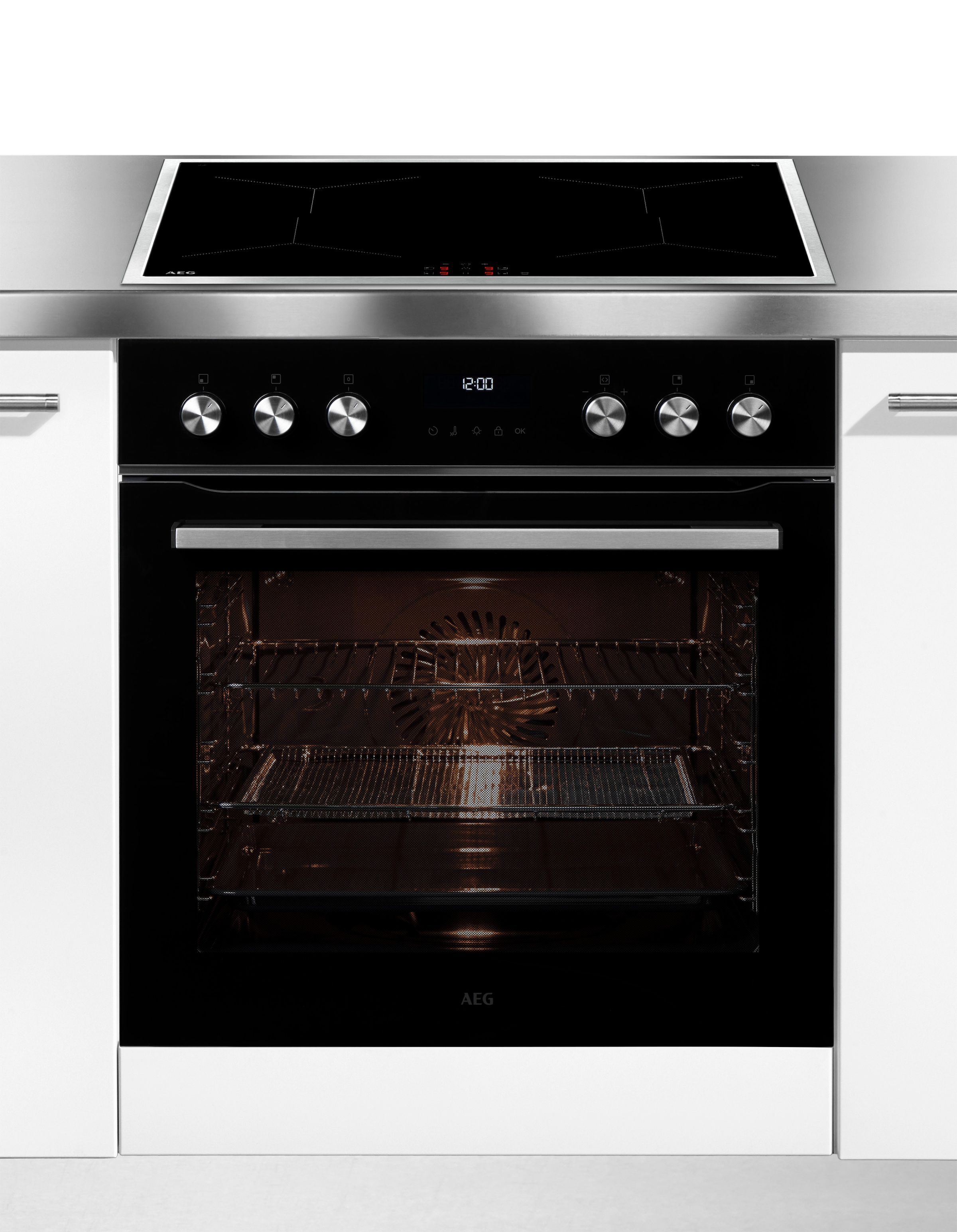 AEG Elektro-Herd-Set Serie 5000 »HH24HSPI«, Pyrolyse-Selbstreinigung, AirFry, Pyrolyse, LED-Touch, 4 flexible Kochzonen, Made in Germany