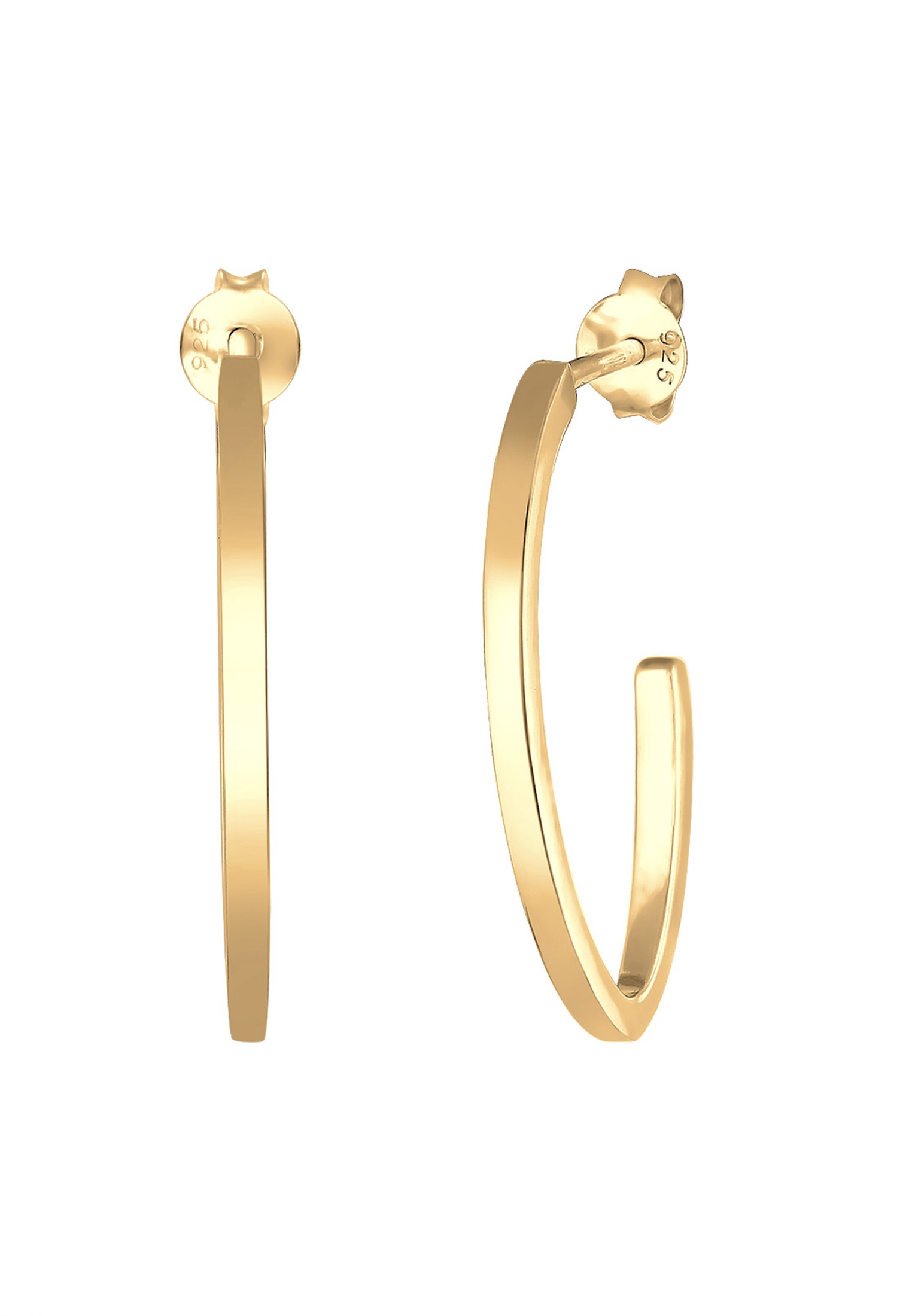 Elli Paar Creolen »Ohrringe Creolen Ohrstecker oval 925 Sterling Silber«