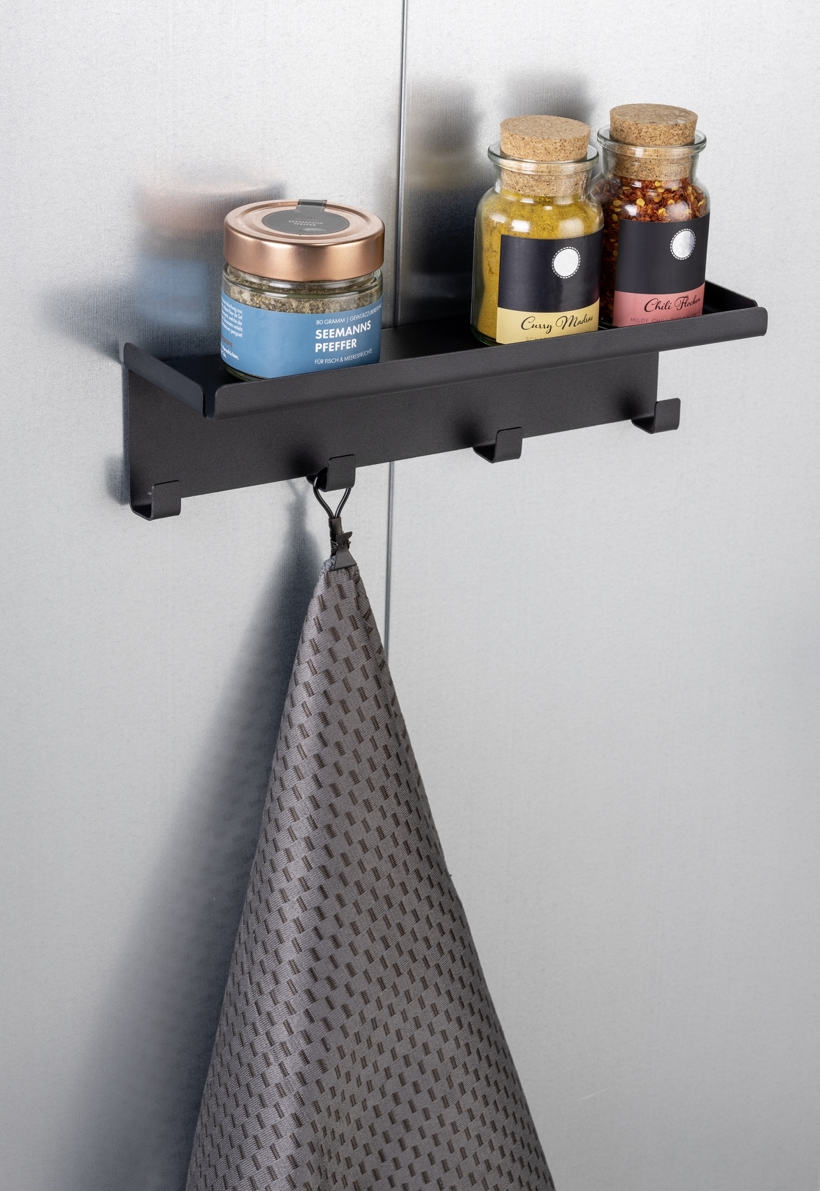 WENKO Hakenleiste »Modell Ima« mit Ablage, leicht zu befestigen, aus pulverbeschichtetem Metall