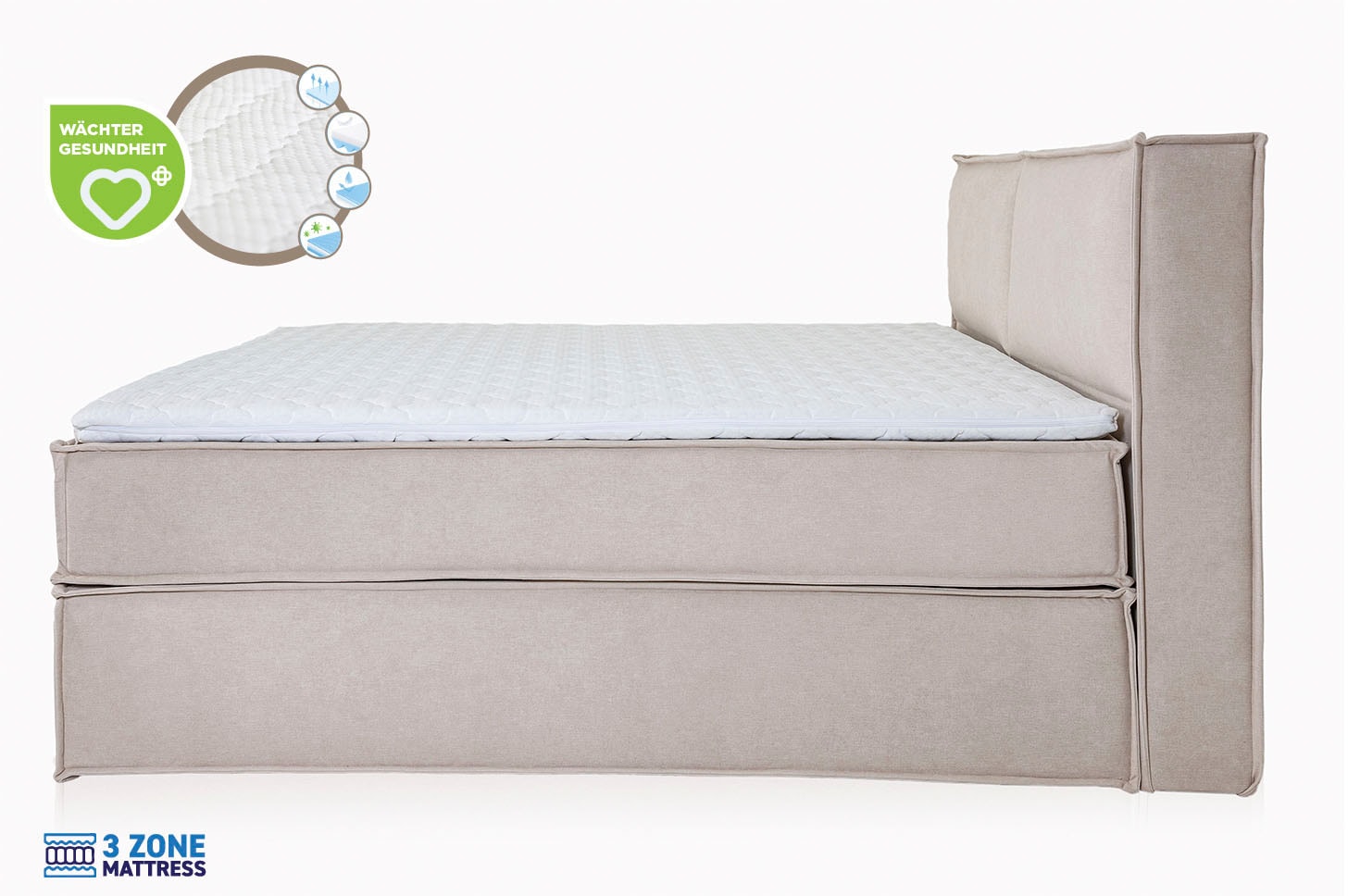 Home affaire Boxspringbett »Sophielle, erhältlich in den Breite 160, 180 & 200cm« inkl. Topper und Taschen-Federkernmatratze