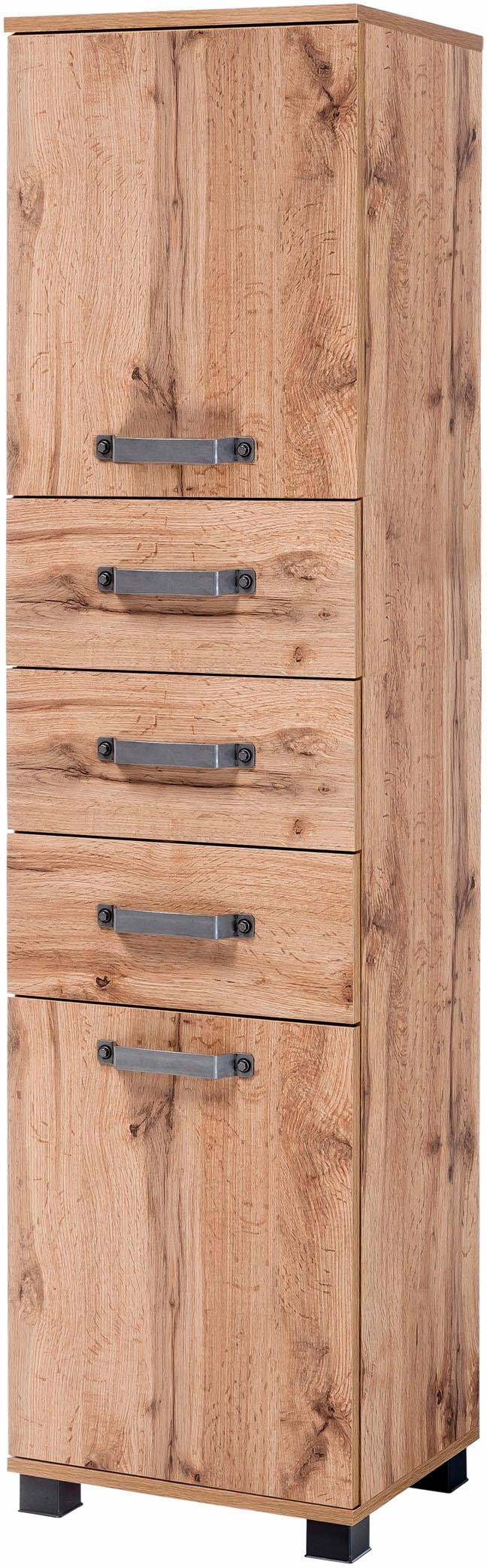 Metallgriffen Schubladen Türen, mit 3 40,5 Schildmeyer & cm, 2 Breite »Milan«, Hochschrank Raten bestellen auf