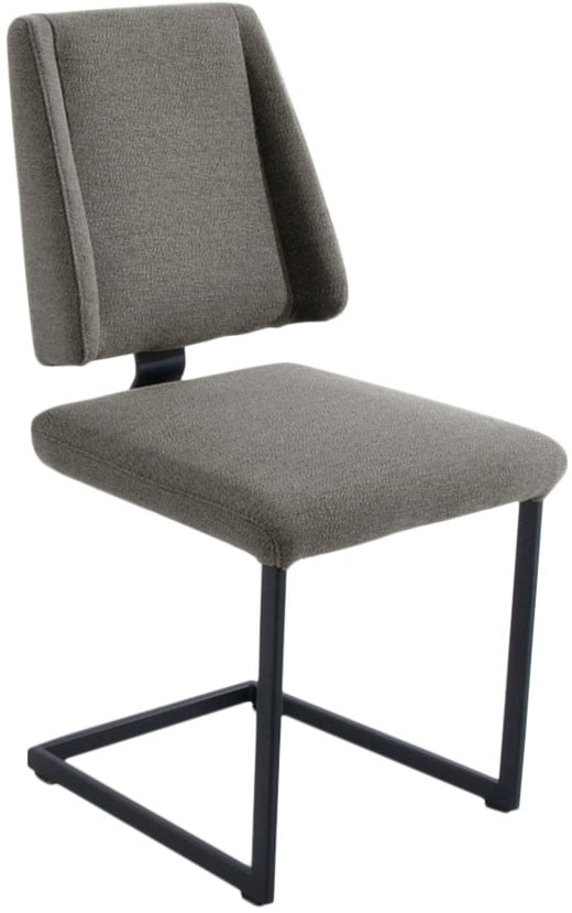 K+W Komfort & Wohnen Esszimmerstuhl "Longbeach, Freischwinger" () 1 Stk.mit Gestell und Abstandshalter in Metall schwarz Struktur, Sitzkomfort