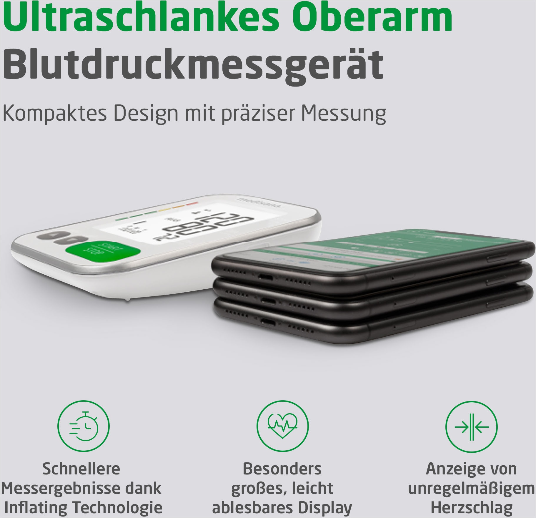 Medisana Oberarm-Blutdruckmessgerät »BU 566« Medizinprodukt, 2 Benutzer, je 199 Speicherungen, Ampel Farbskala