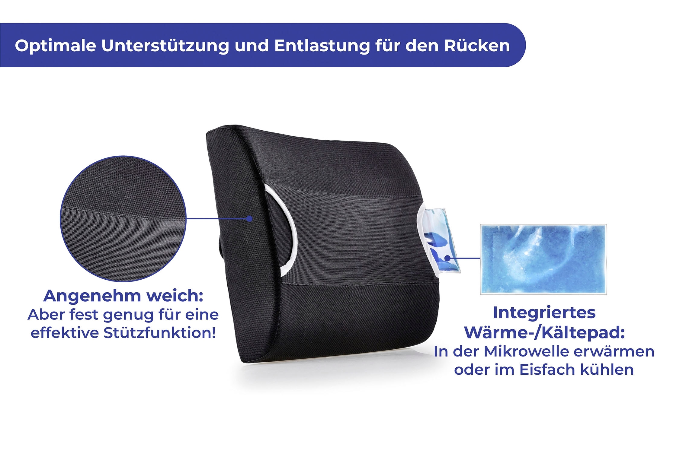 Maximex Rückenkissen »Kühlendes Rückenstützkissen«, mit integriertem Wärme-/Kältepad