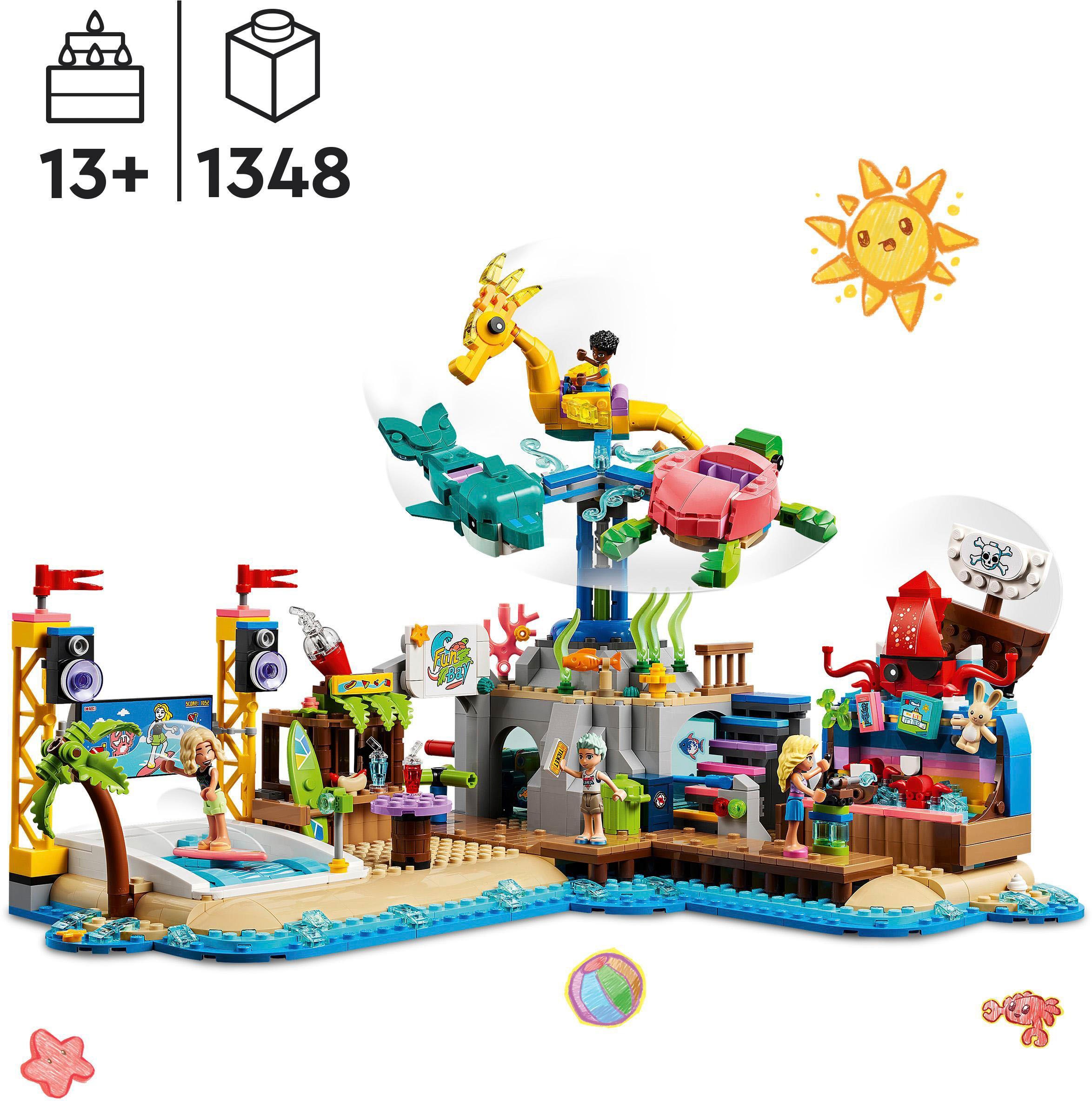 LEGO® Konstruktionsspielsteine »Strand-Erlebnispark (41737), LEGO® Friends«, (1348 St.), Made in Europe