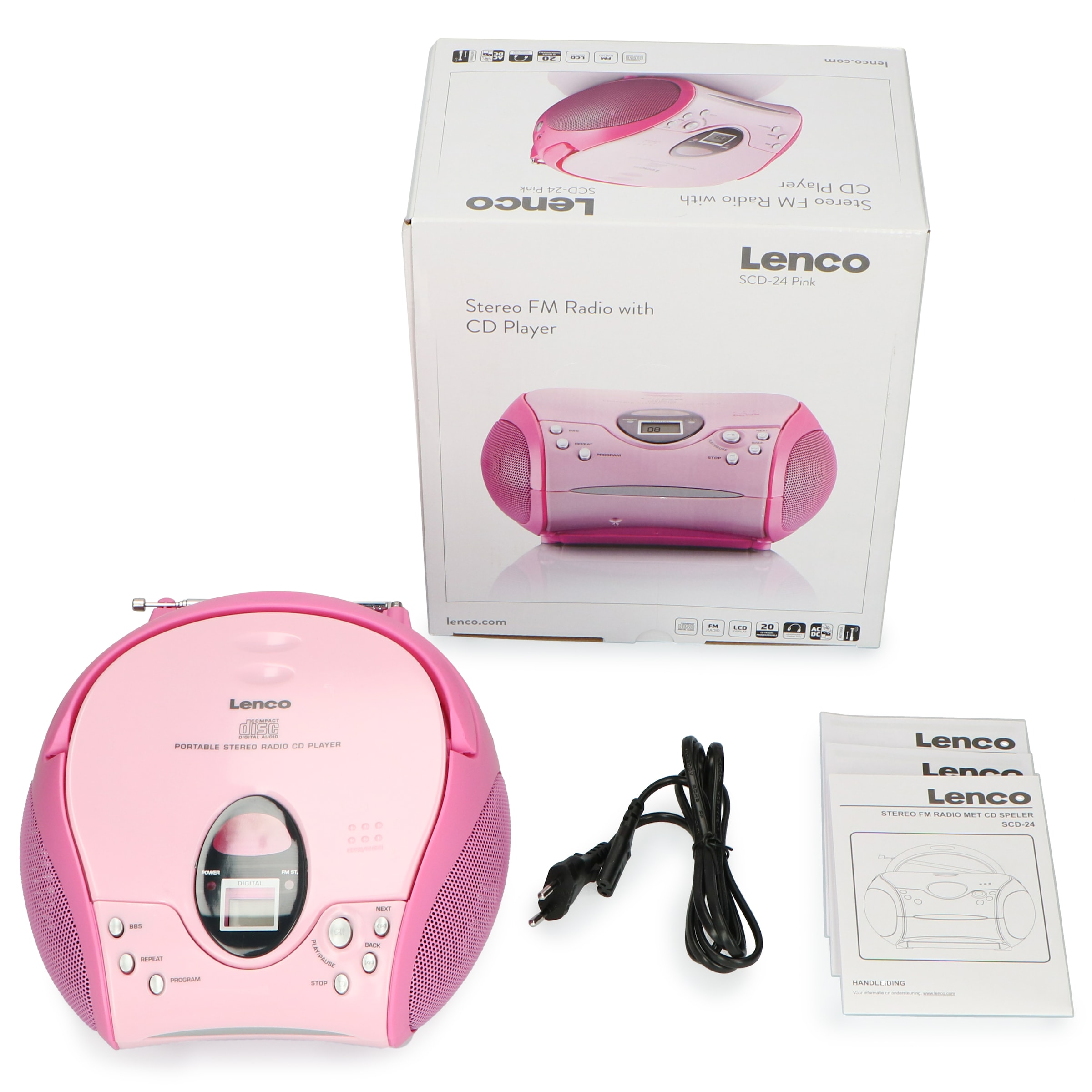 Lenco Boombox »SCD-24«, (FM-Tuner 2 W), batteriebetrieb möglich