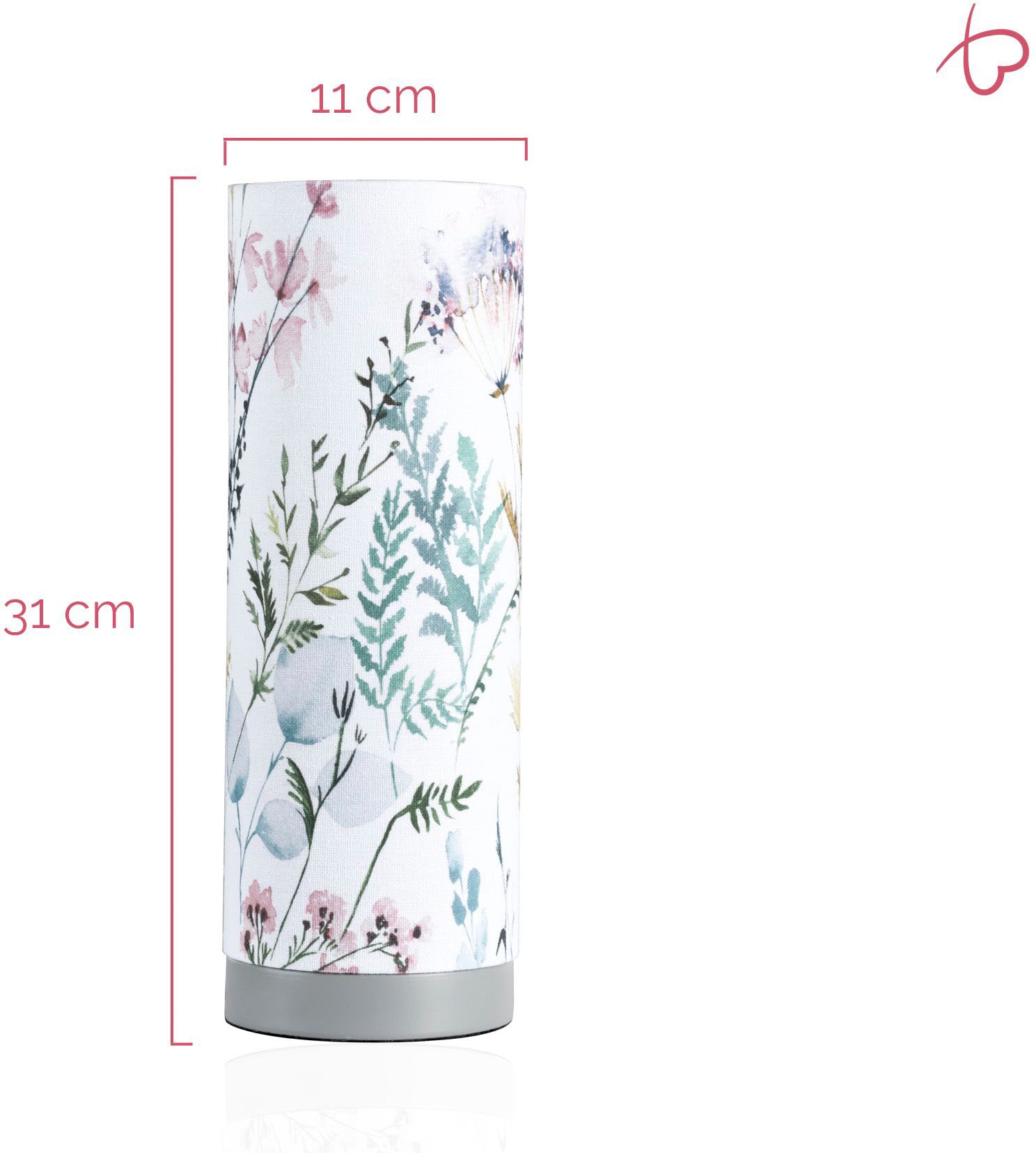 Pauleen Tischleuchte »Flowery Romance«, 1 flammig, Leuchtmittel E14 | ohne Leuchtmittel, E14, Stoffschirm Blumenmuster