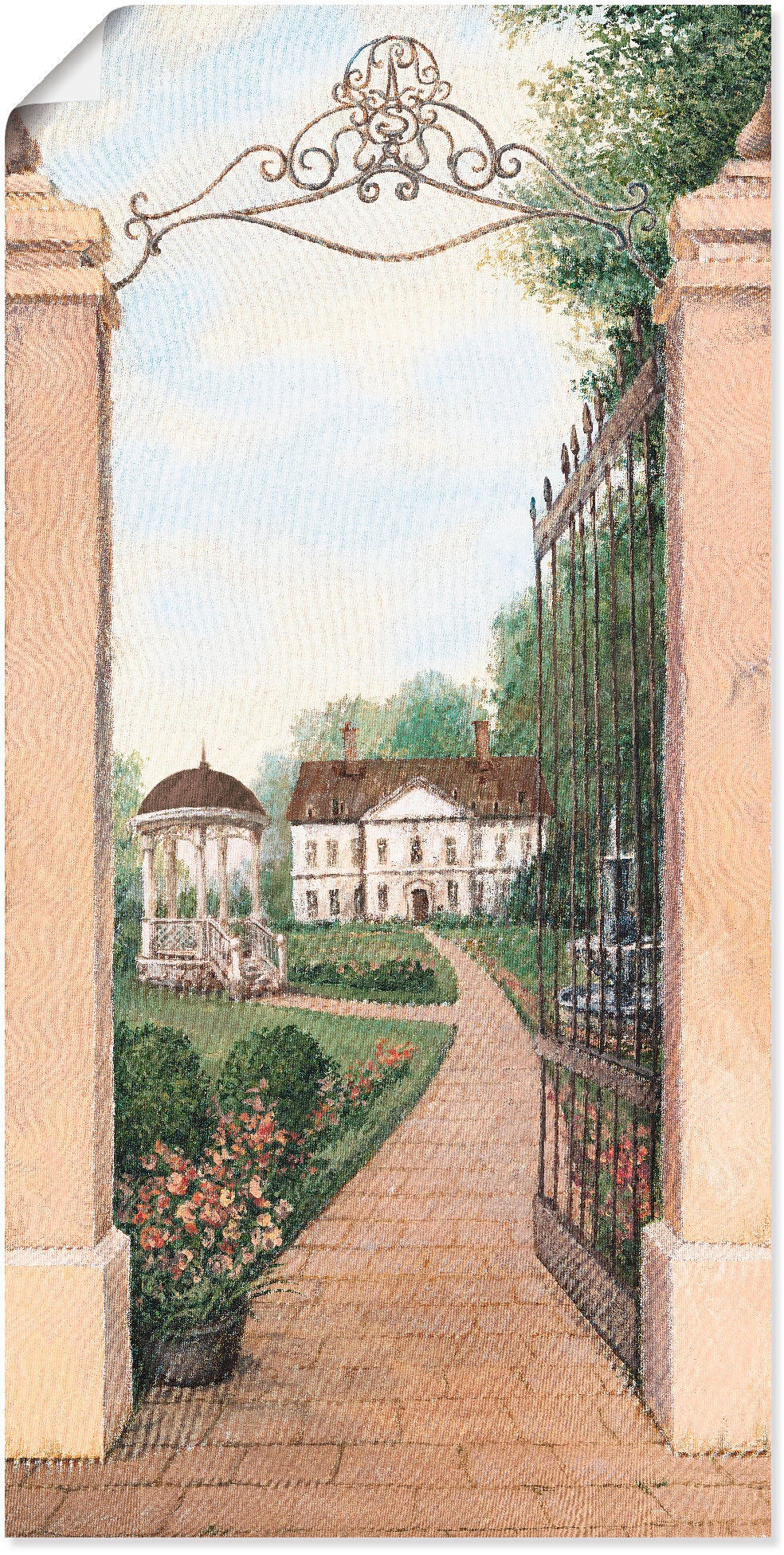 Wandbild »Blick auf Gutshaus«, Gebäude, (1 St.), als Leinwandbild, Poster in...