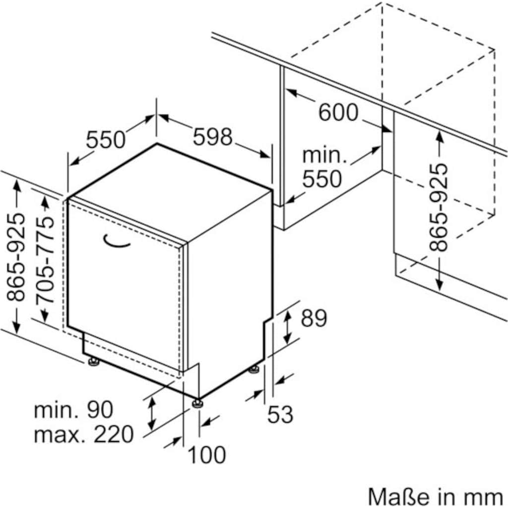 NEFF vollintegrierbarer Geschirrspüler »S253ITX05E«, N 30, S253ITX05E, 12 Maßgedecke