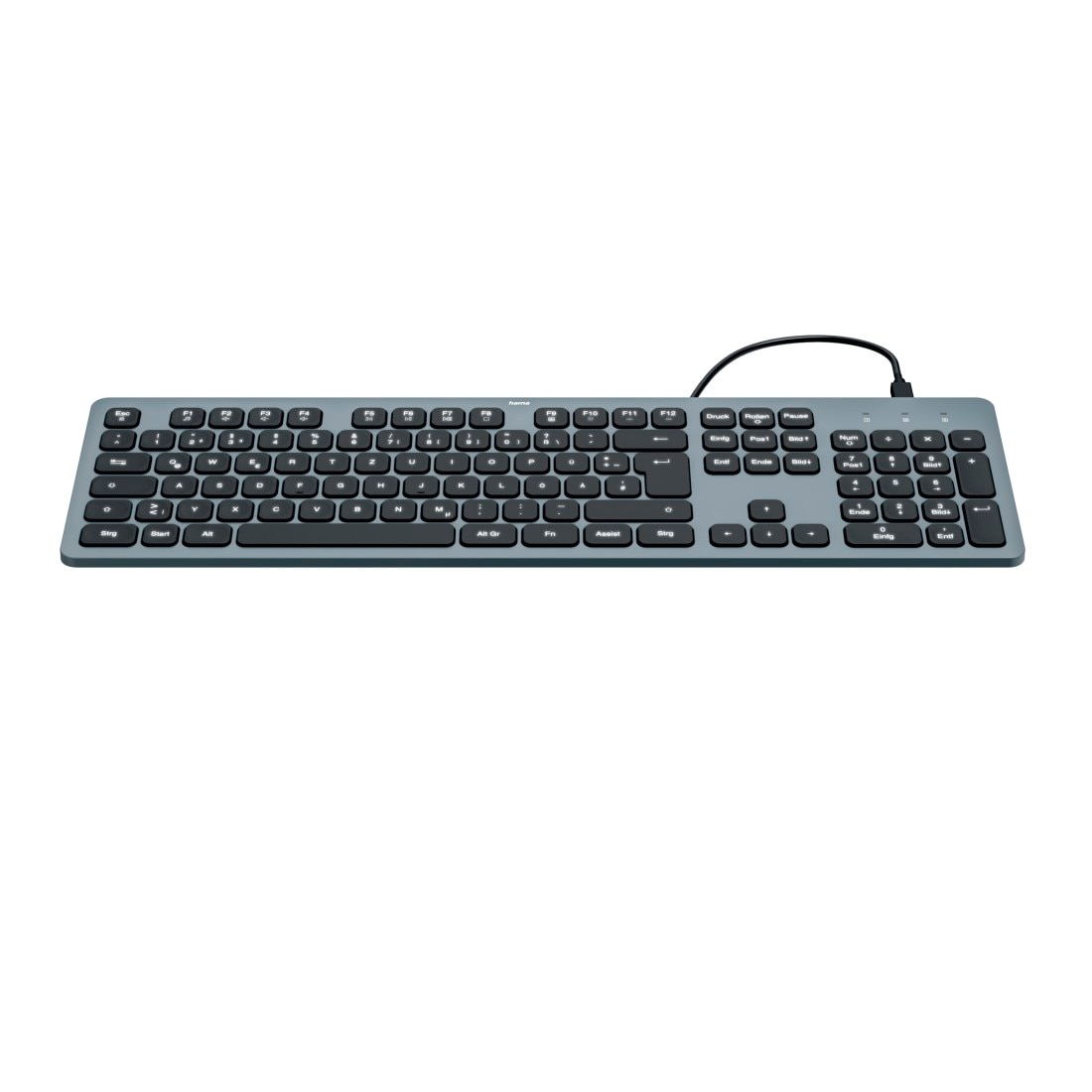 Hama Tastatur »Tastatur CK-400 (kabelgebunden, beleuchtet, QUERTZ)« (ausklappbare Füße)