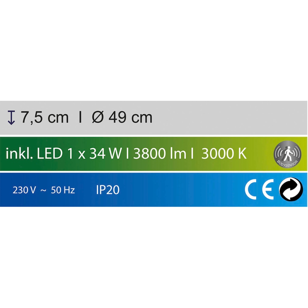 FISCHER & HONSEL LED Deckenleuchte »Jaso BS«, 1 flammig-flammig