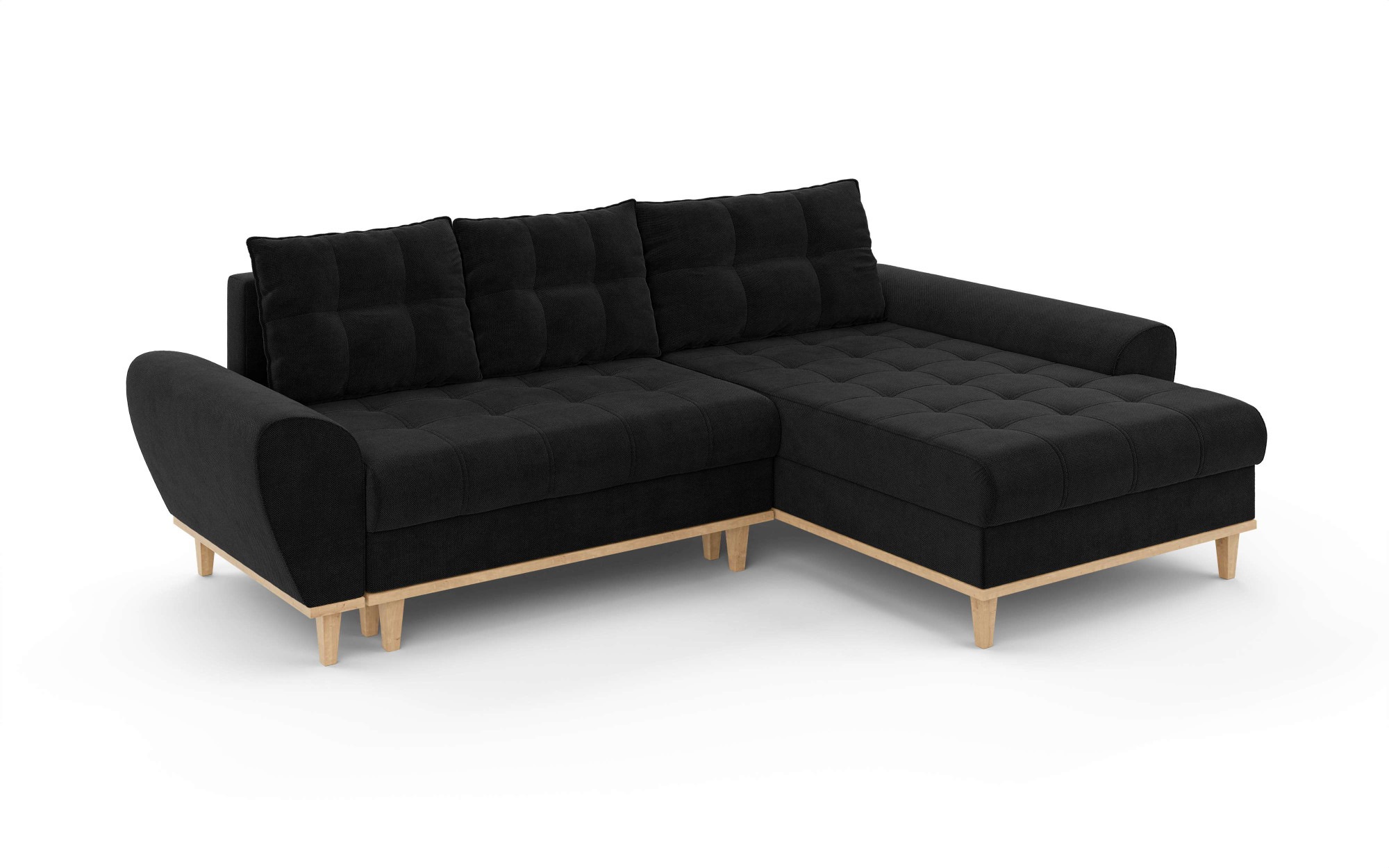 Home affaire Ecksofa »Ahrdorf mit Bettfunktion und Bettkasten, Maße: B/H/T 268/86/175 cm«, L-Form mit 3 Rückenkissen und moderne gerundete Armlehnen