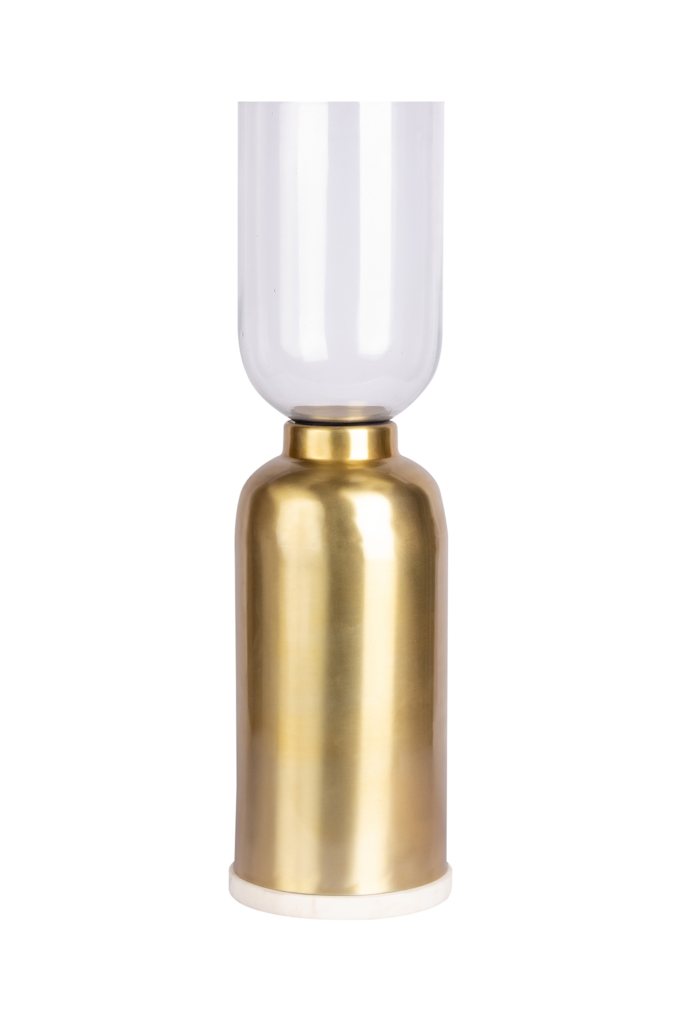 Kayoom Kerzenhalter »Bodenkerzenhalter Shanti 125«, Bodenkerzenhalter aus Metall, Marmor-Sockel, Windlicht aus Glas