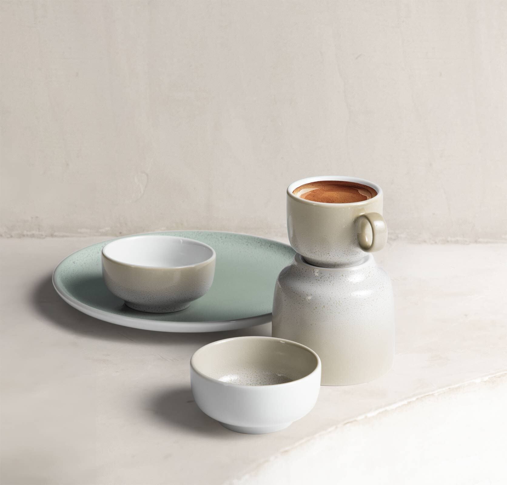Seltmann Weiden Tasse »Milchkaffeetassen mit Untertassen Sento Home 350 ml 6er Set weiß« Spülmaschinengeeignet, Mikrowellengeeignet, Ofenfest, Salamandergeeignet, Kühlschrankgeeignet, Gefrierschrankgeeignet