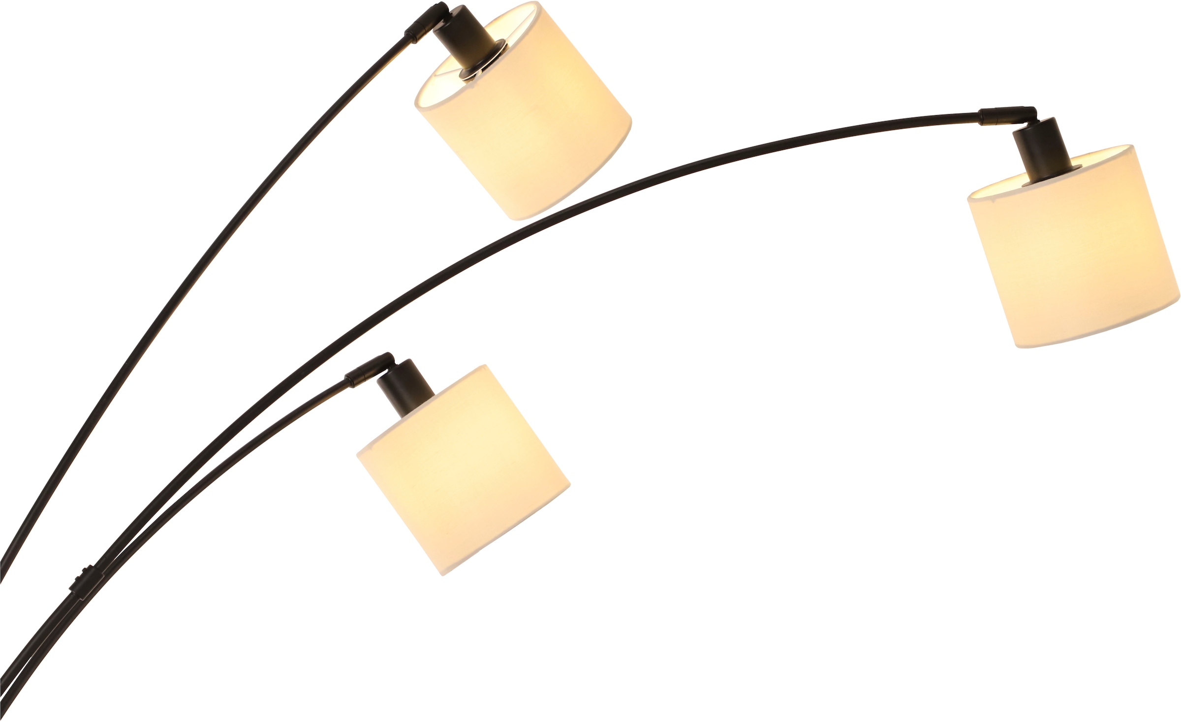 OTTO home Stehlampe »Avveline« E14 1 Stk. Stehlampe, 3-flammig mit Leinenschirm, 148 cm hoch, Bogenlampe