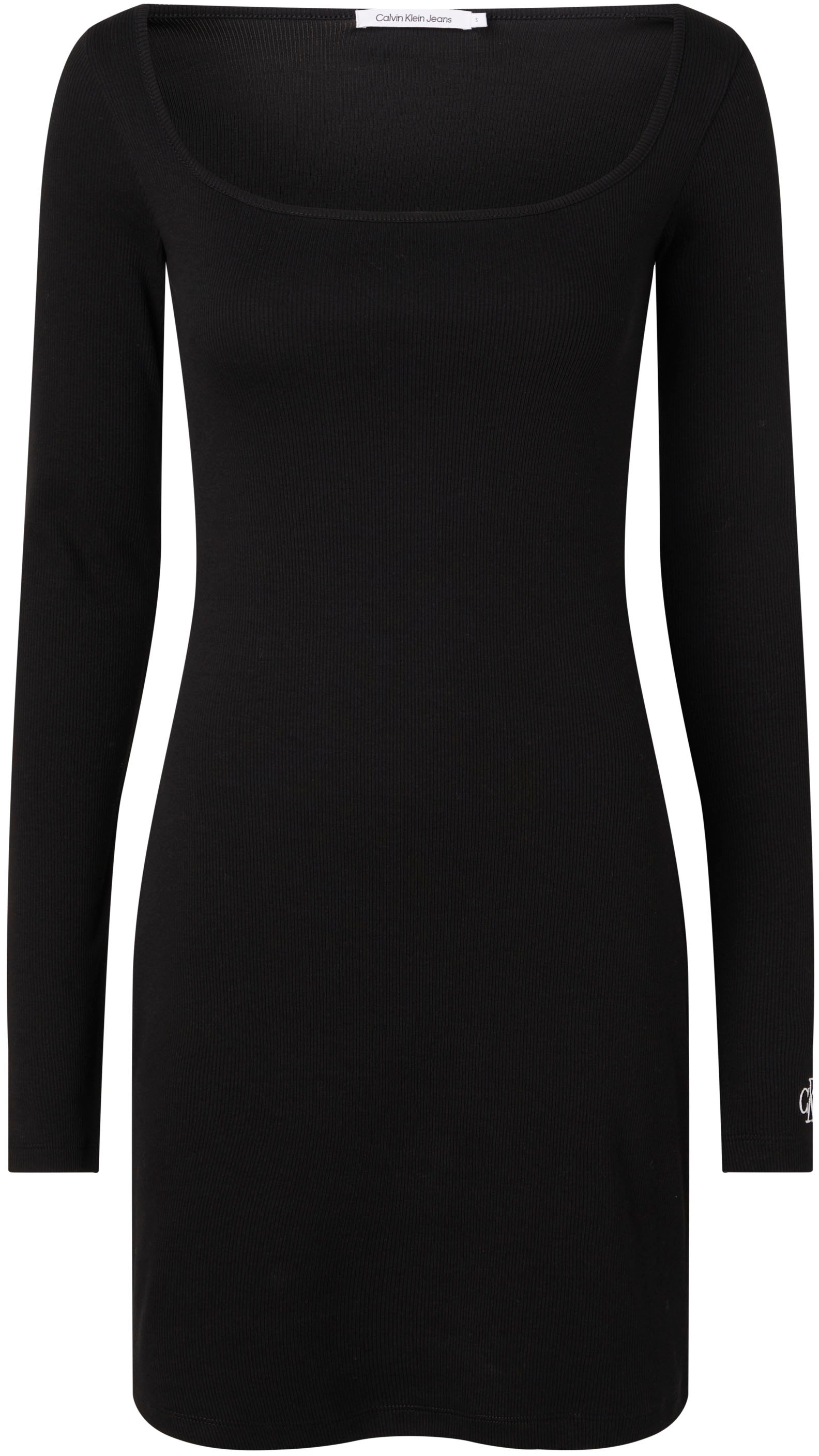 Calvin Klein Jeans Jerseykleid »SQUARE NECK RIB DRESS« mit Calvin Klein Jeans Monogramm-Stickerei