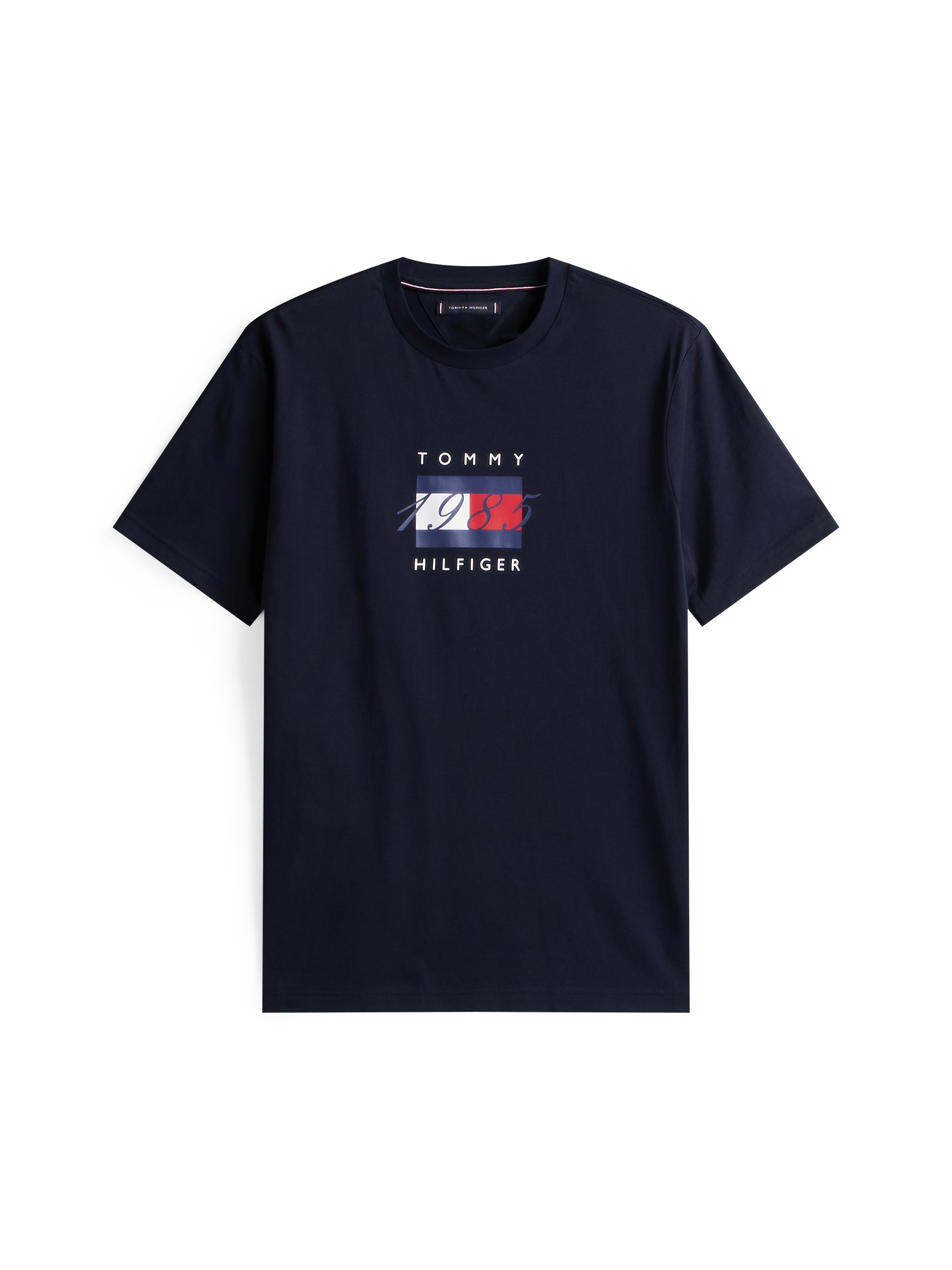 Tommy Hilfiger T-Shirt »LINEAR FLAG GRAPHIC«, Rundhals, regular fit, Jersey