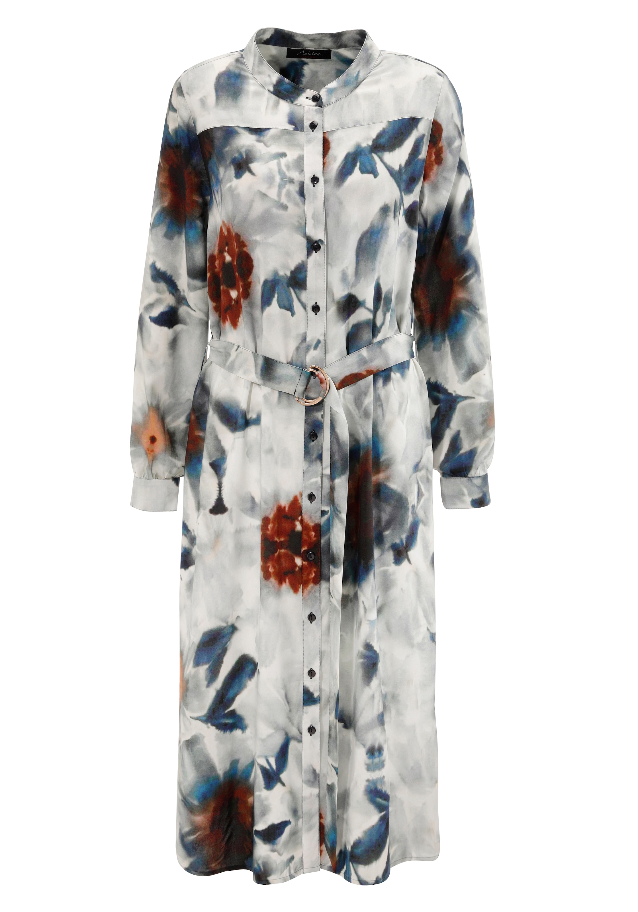 Aniston CASUAL Blusenkleid, mit fantasievollem Blätterdruck im Batik-Dessin
