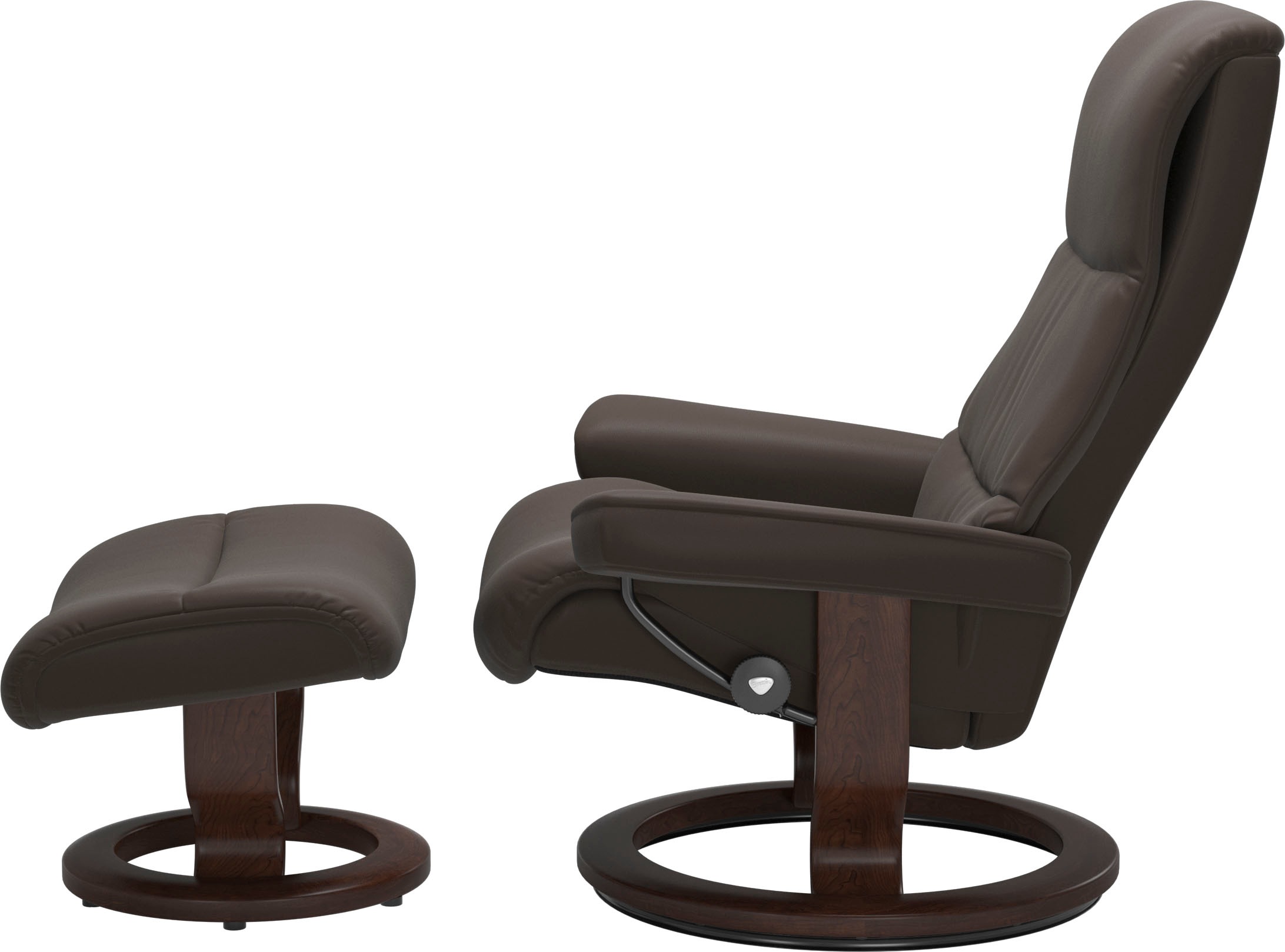 Stressless® Relaxsessel »View« Set, Relaxsessel mit Hocker,  mit Classic Base, Größe M,Gestell Braun