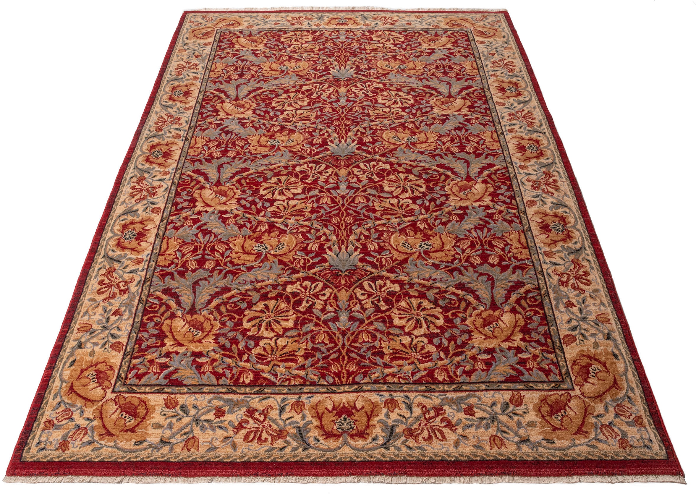 THEKO Wollteppich »Saharna 2968«, rechteckig, 10 mm Höhe, reine Wolle, Orient-Optik, mit Fransen