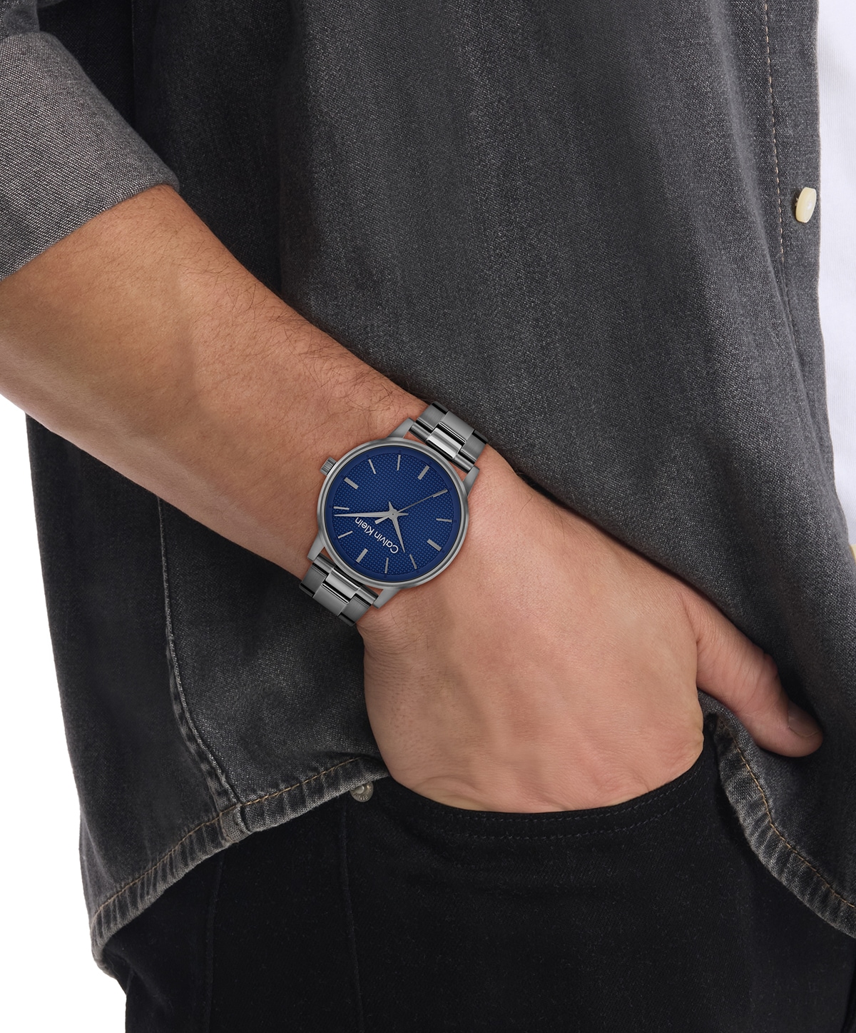 Calvin Klein Quarzuhr »CK Linked« Armbanduhr, Damenuhr, Edelstahlarmband, analog