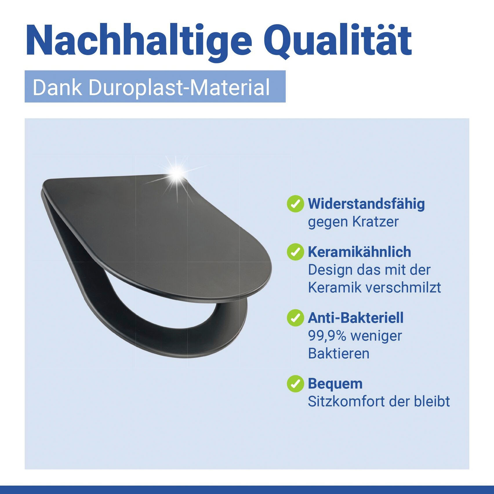 WENKO WC-Sitz »Modell Galati« Toilettensitz aus Duroplast, ultraflach, D-Form, mit Absenkautomatik