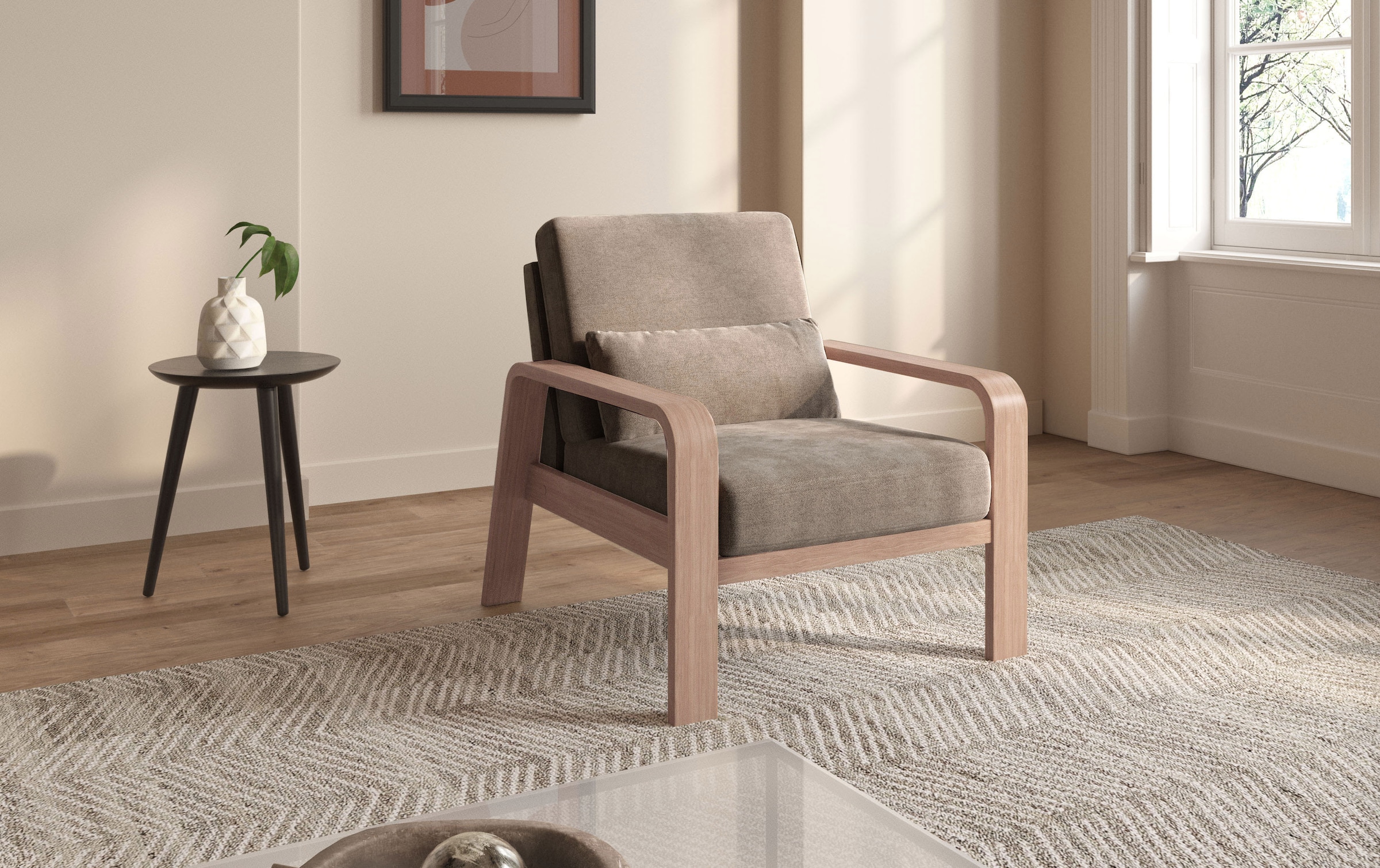sit&more Sessel »Kolding«, Armlehnen aus Buchenholz in natur, verschiedene Bezüge und Farben