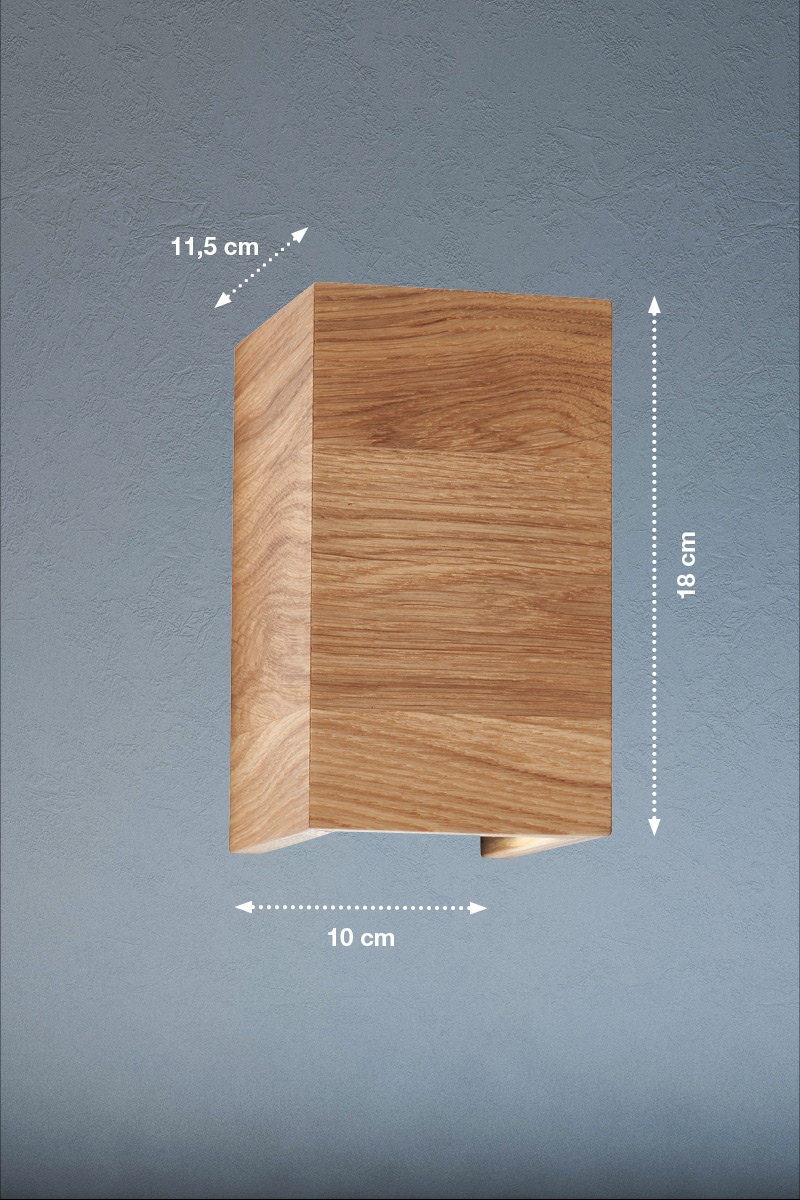 FISCHER & HONSEL LED Wandleuchte »SHINE-WOOD«, 2 flammig, Leuchtmittel GU10 | LED wechselbar, Made in Germany, langlebige LED