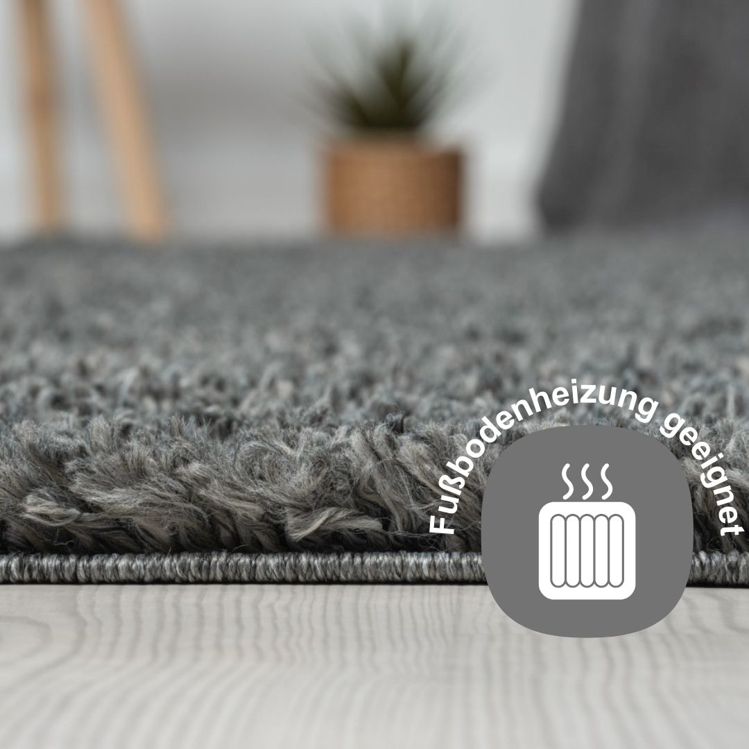 Myflair Möbel & Accessoires Hochflor-Läufer »My Shaggy«, rechteckig, 37 mm Höhe, Shaggy, Uni Farben, leicht glänzend, Microfaser, extra flauschig