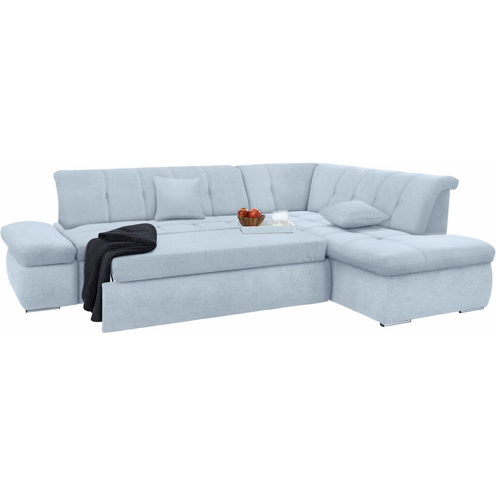 DOMO collection Ecksofa »NMoric incl. Zierkissen B/T/H: 273/216/80 cm«