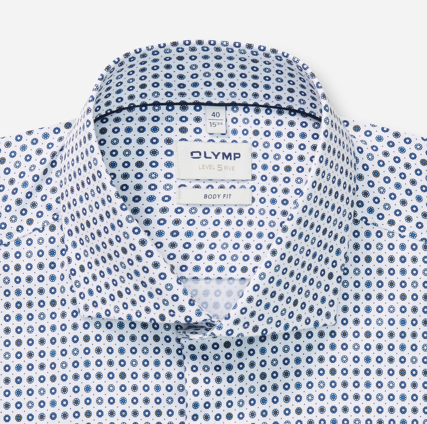 OLYMP Langarmhemd »Level 5« Royal-Kentkragen, body fit, Businesshemd, fein gemustert