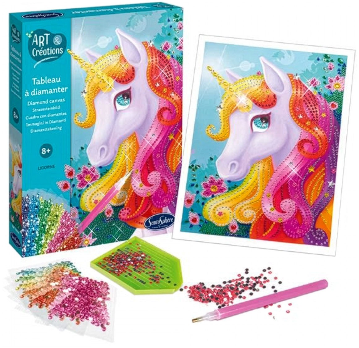 SentoSphere Kreativset »Strasssteinbild Einhorn«